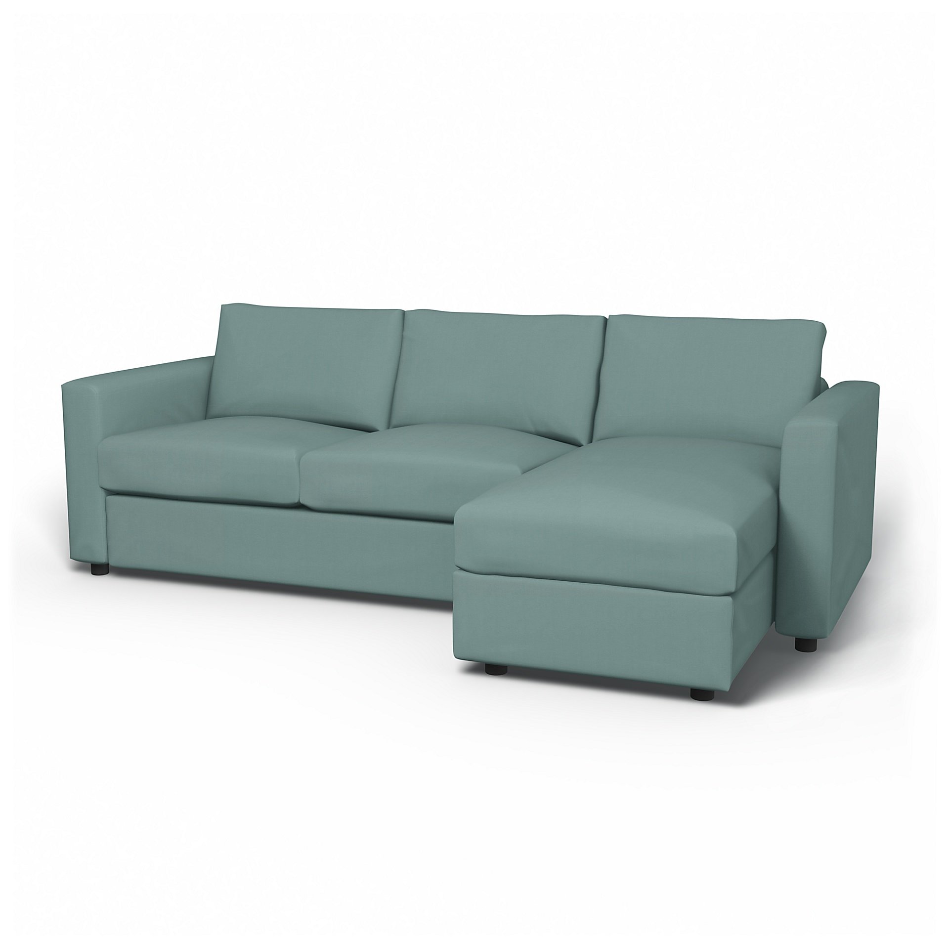 IKEA - Vimle 2 Seater Sofa with Chaise Cover, Mineral Blue, Cotton - Bemz