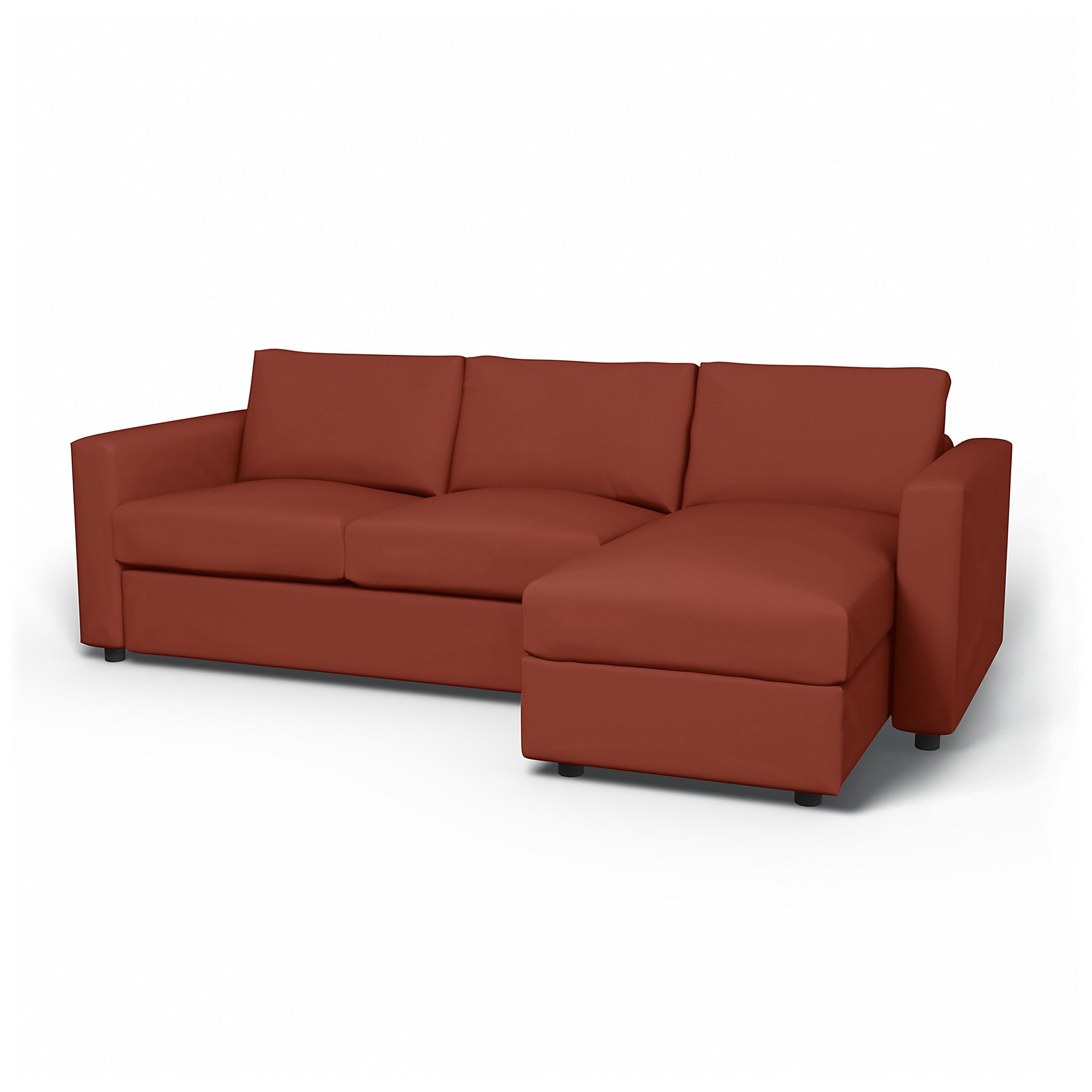 IKEA - Vimle 2 Seater Sofa with Chaise Cover, Burnt Orange, Cotton - Bemz