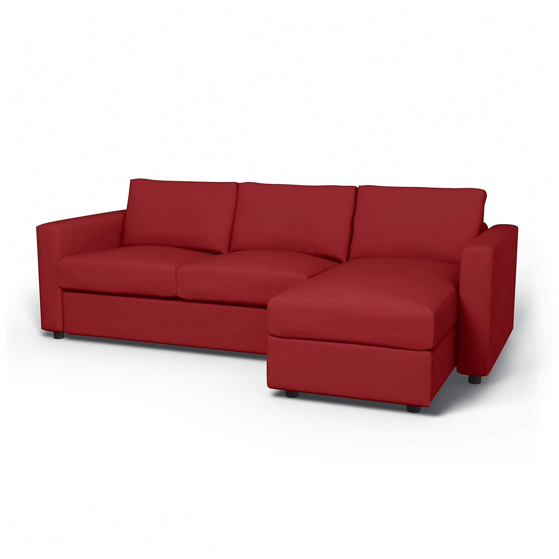 IKEA - Vimle 2 Seater Sofa with Chaise Cover, Scarlet Red, Cotton - Bemz