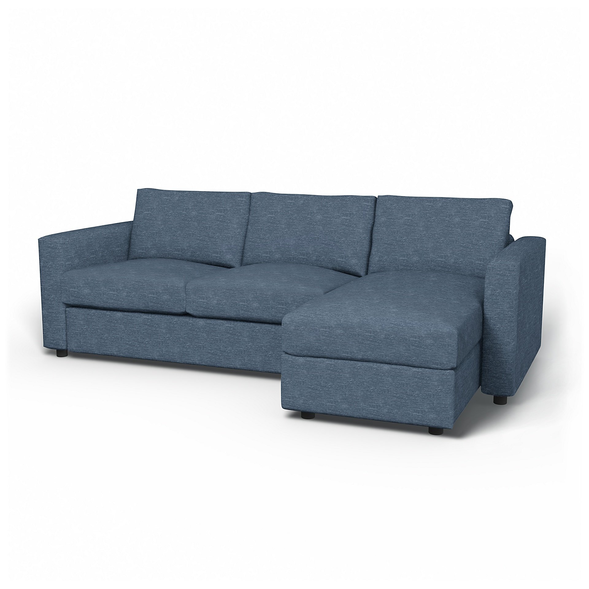 IKEA - Vimle 2 Seater Sofa with Chaise Cover, Mineral Blue, Velvet - Bemz
