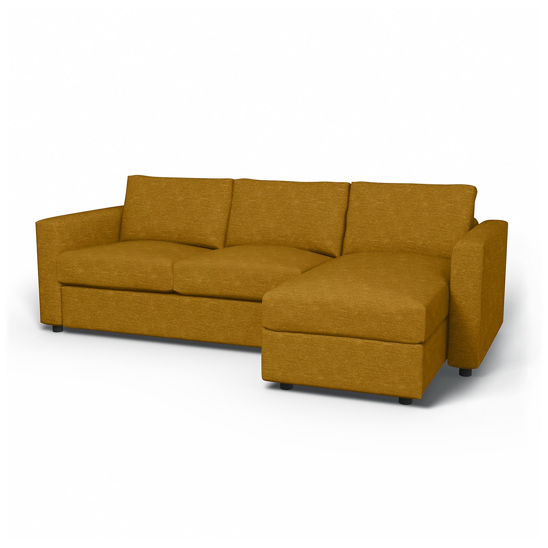 IKEA - Vimle 2 Seater Sofa with Chaise Cover, Tumeric, Velvet - Bemz