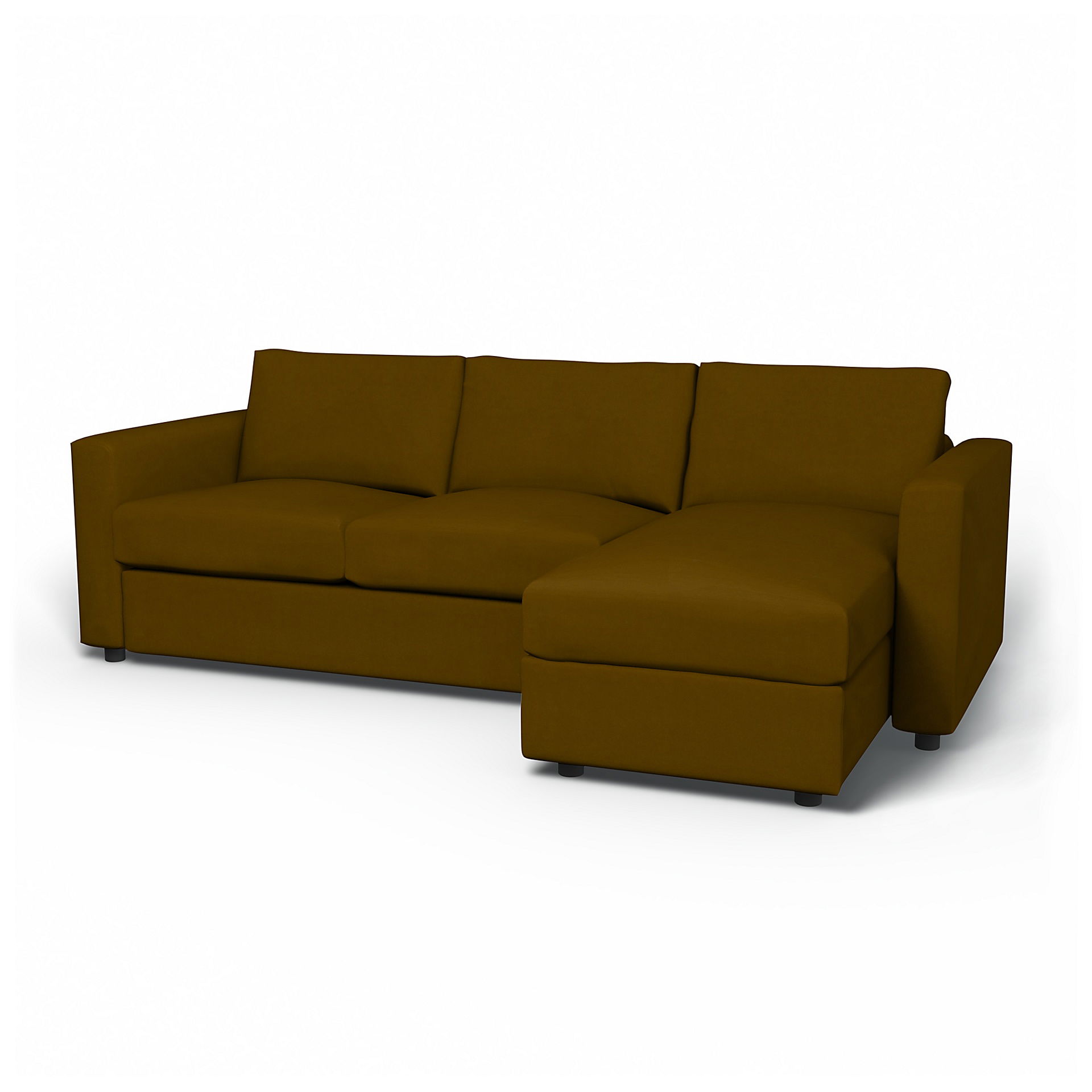 IKEA - Vimle 2 Seater Sofa with Chaise Cover, Turmeric, Velvet - Bemz