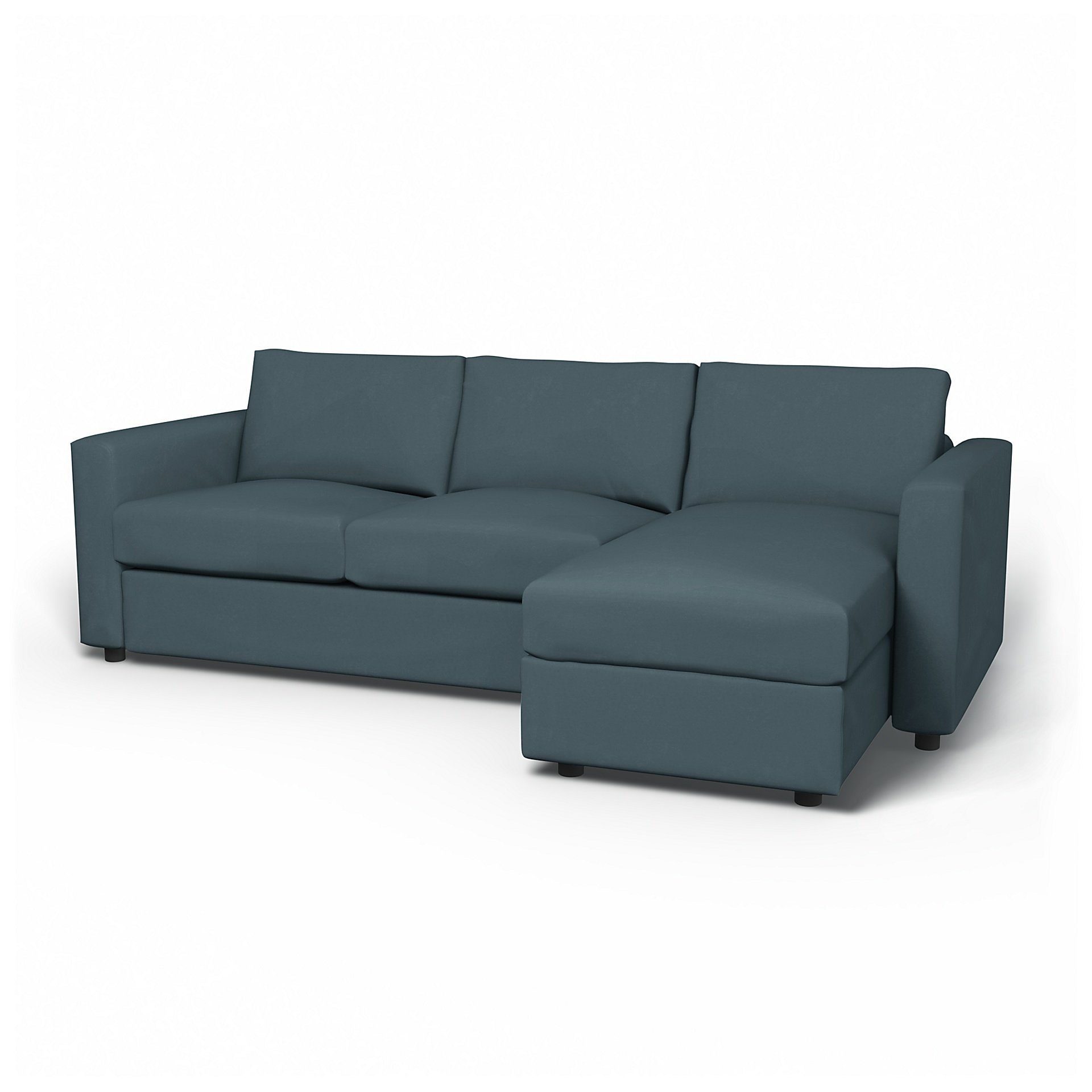 IKEA - Vimle 2 Seater Sofa with Chaise Cover, Duck Egg, Velvet - Bemz
