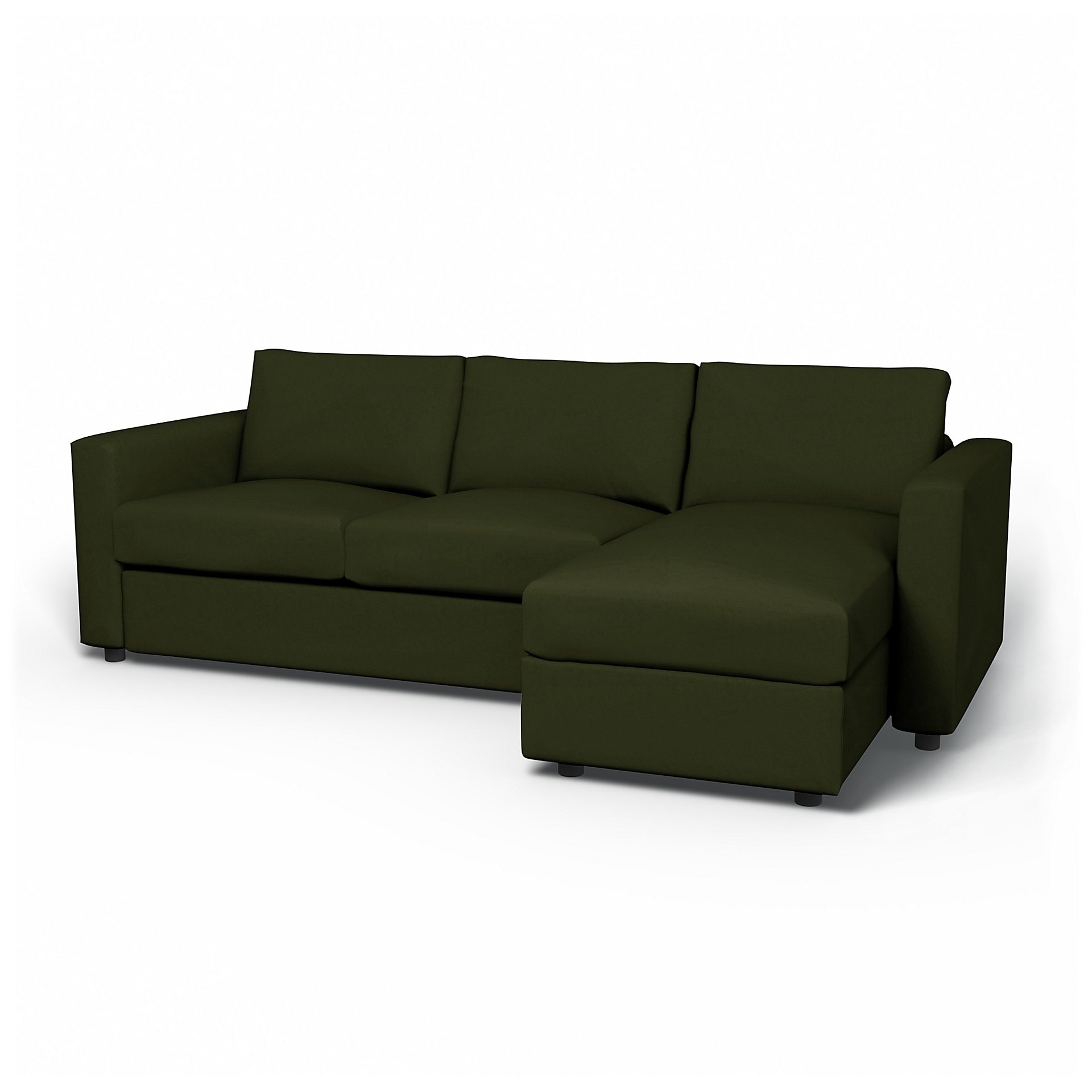 IKEA - Vimle 2 Seater Sofa with Chaise Cover, Moss, Velvet - Bemz