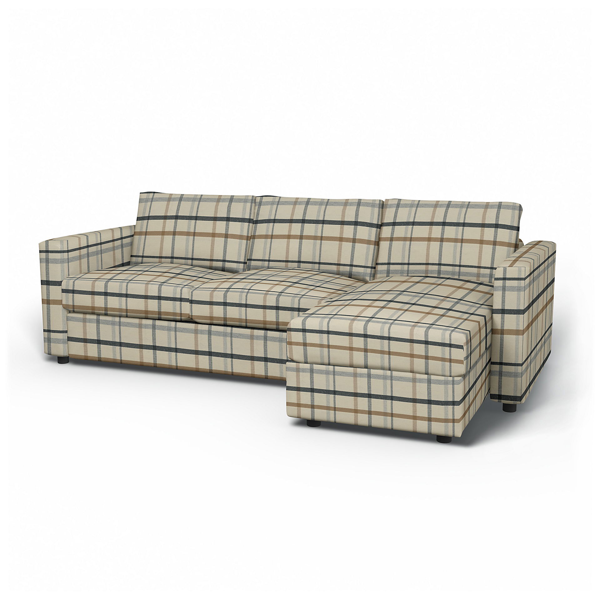IKEA - Vimle 2 Seater Sofa with Chaise Cover, Fawn Brown, Wool - Bemz