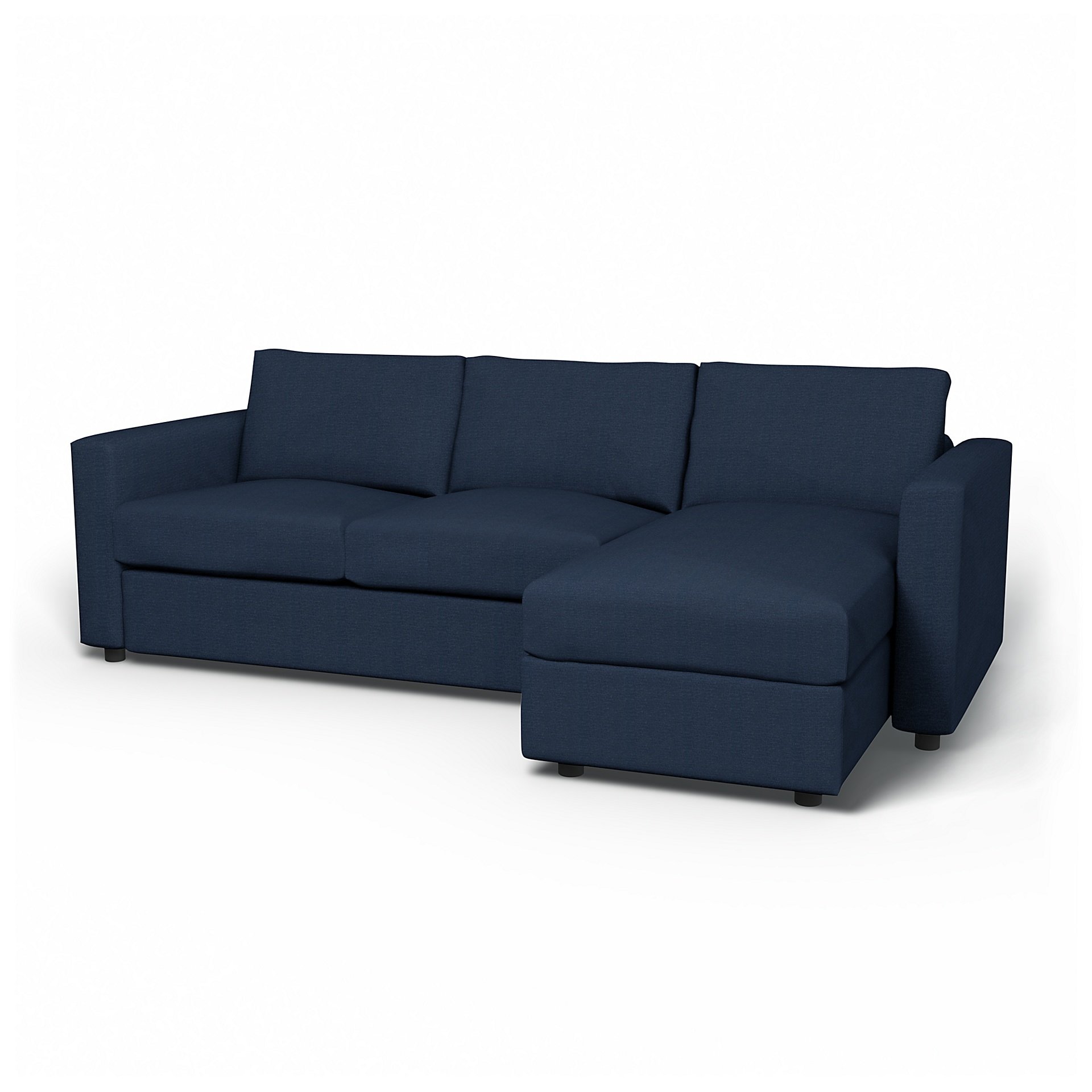 IKEA - Vimle 2 Seater Sofa with Chaise Cover, Navy Blue, Linen - Bemz
