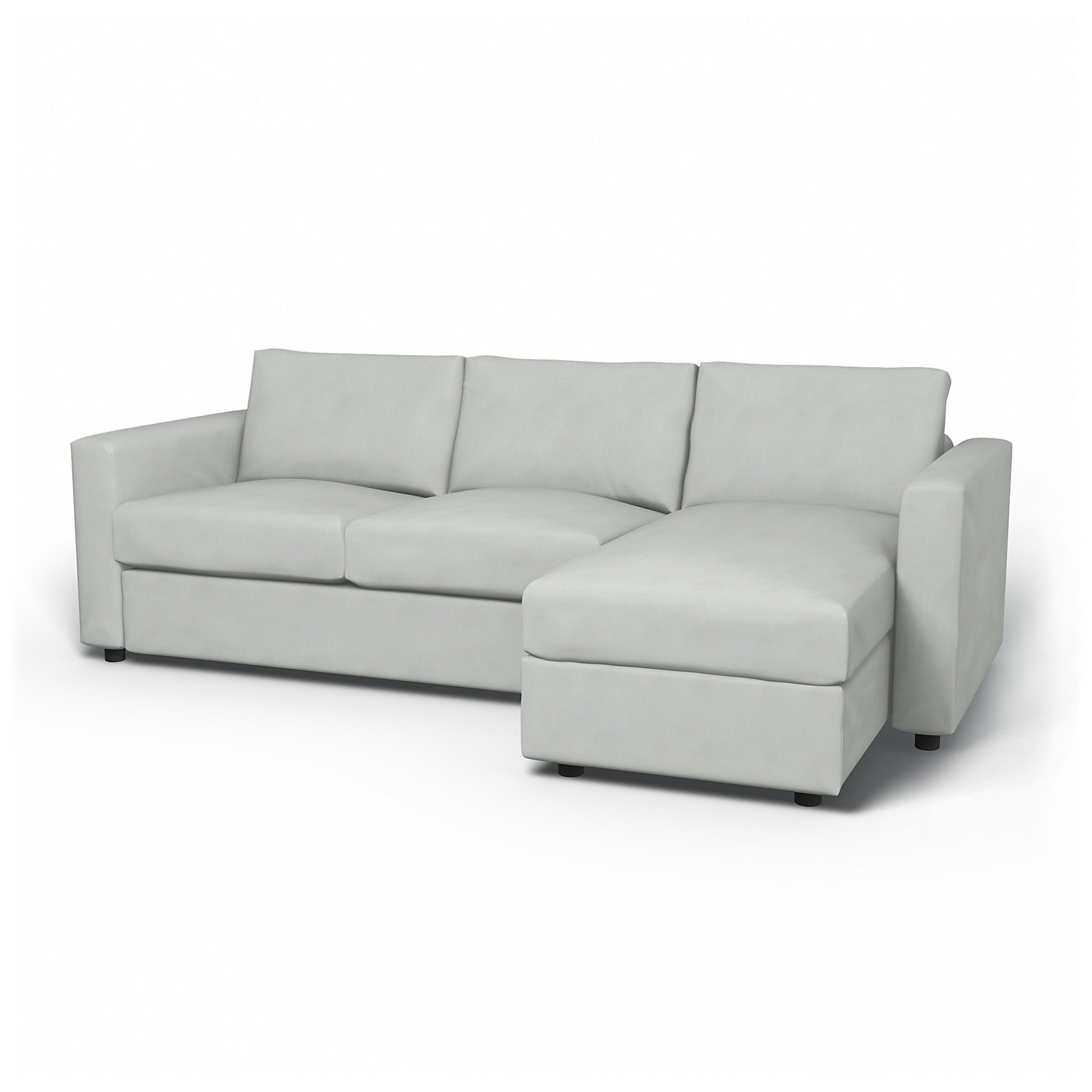 IKEA - Vimle 2 Seater Sofa with Chaise Cover, Silver Grey, Linen - Bemz
