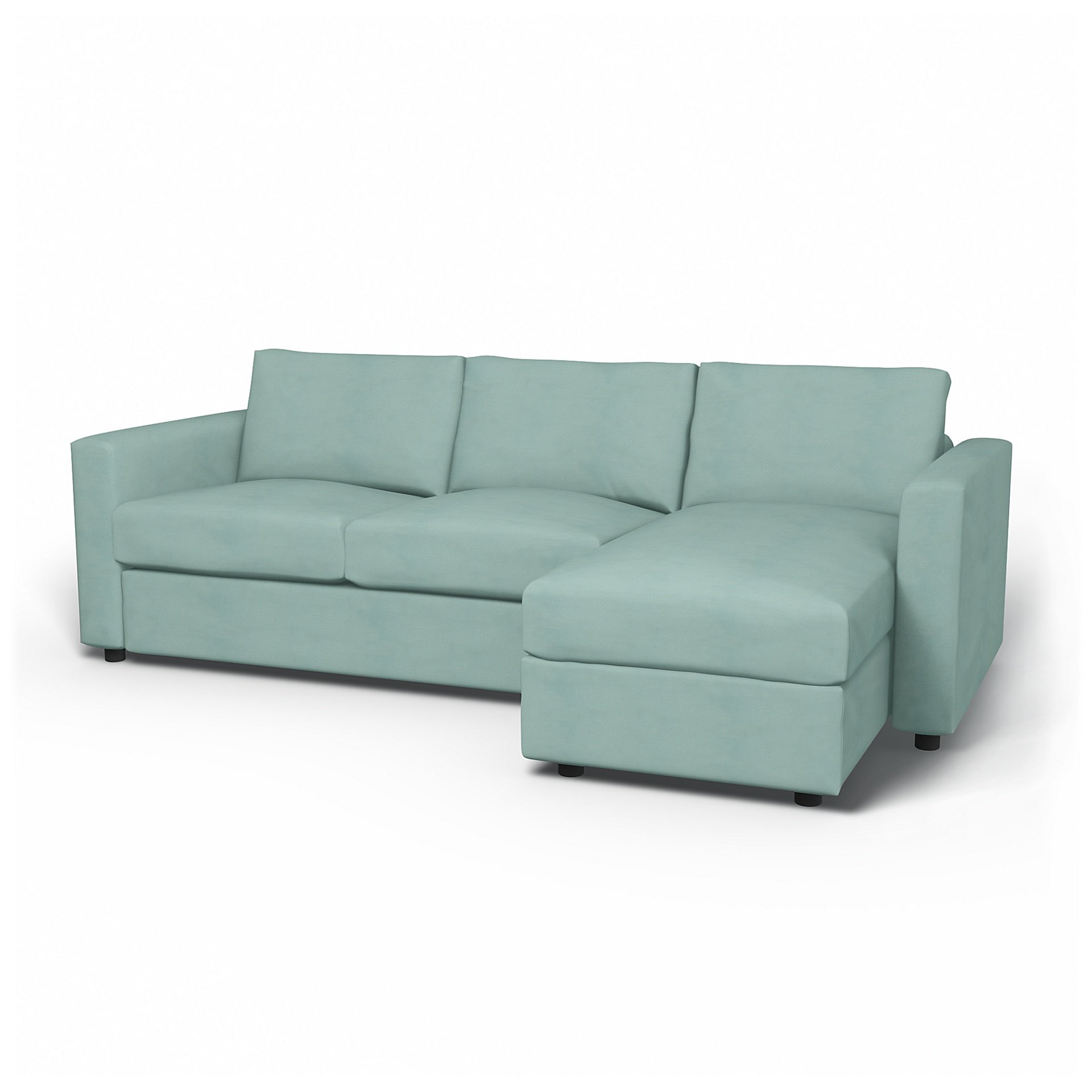 IKEA - Vimle 2 Seater Sofa with Chaise Cover, Mineral Blue, Linen - Bemz
