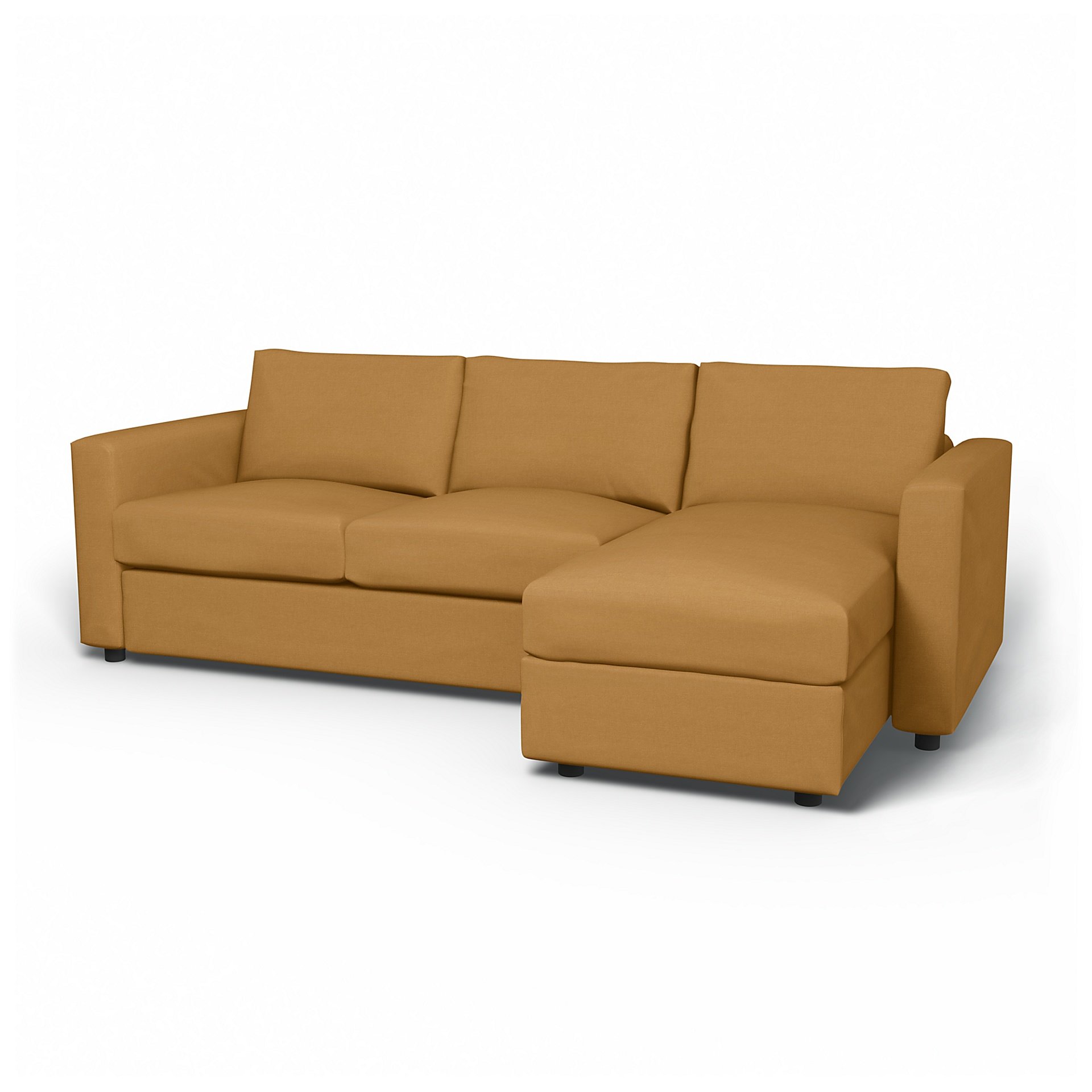 IKEA - Vimle 2 Seater Sofa with Chaise Cover, Mustard, Linen - Bemz