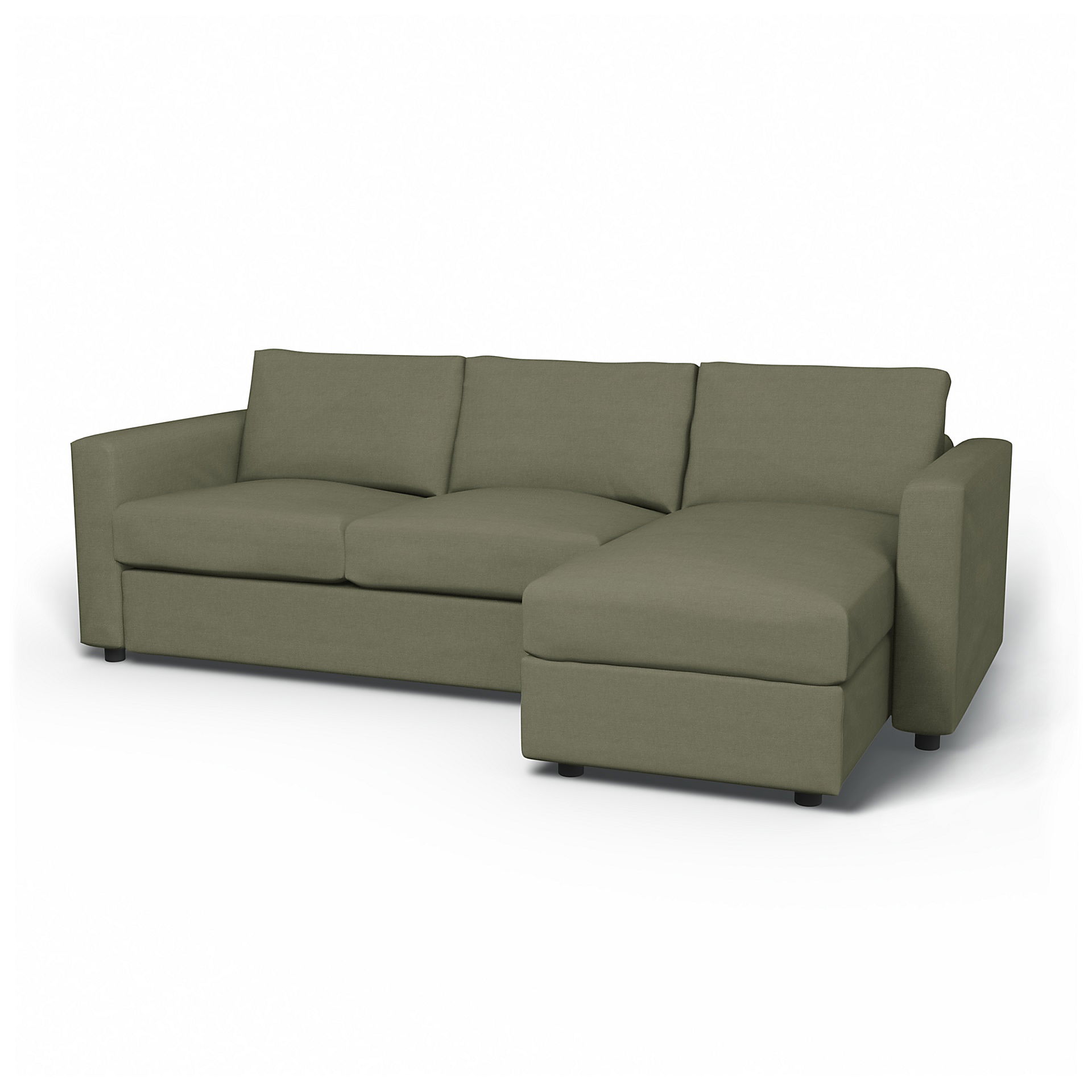 IKEA - Vimle 2 Seater Sofa with Chaise Cover, Sage, Linen - Bemz