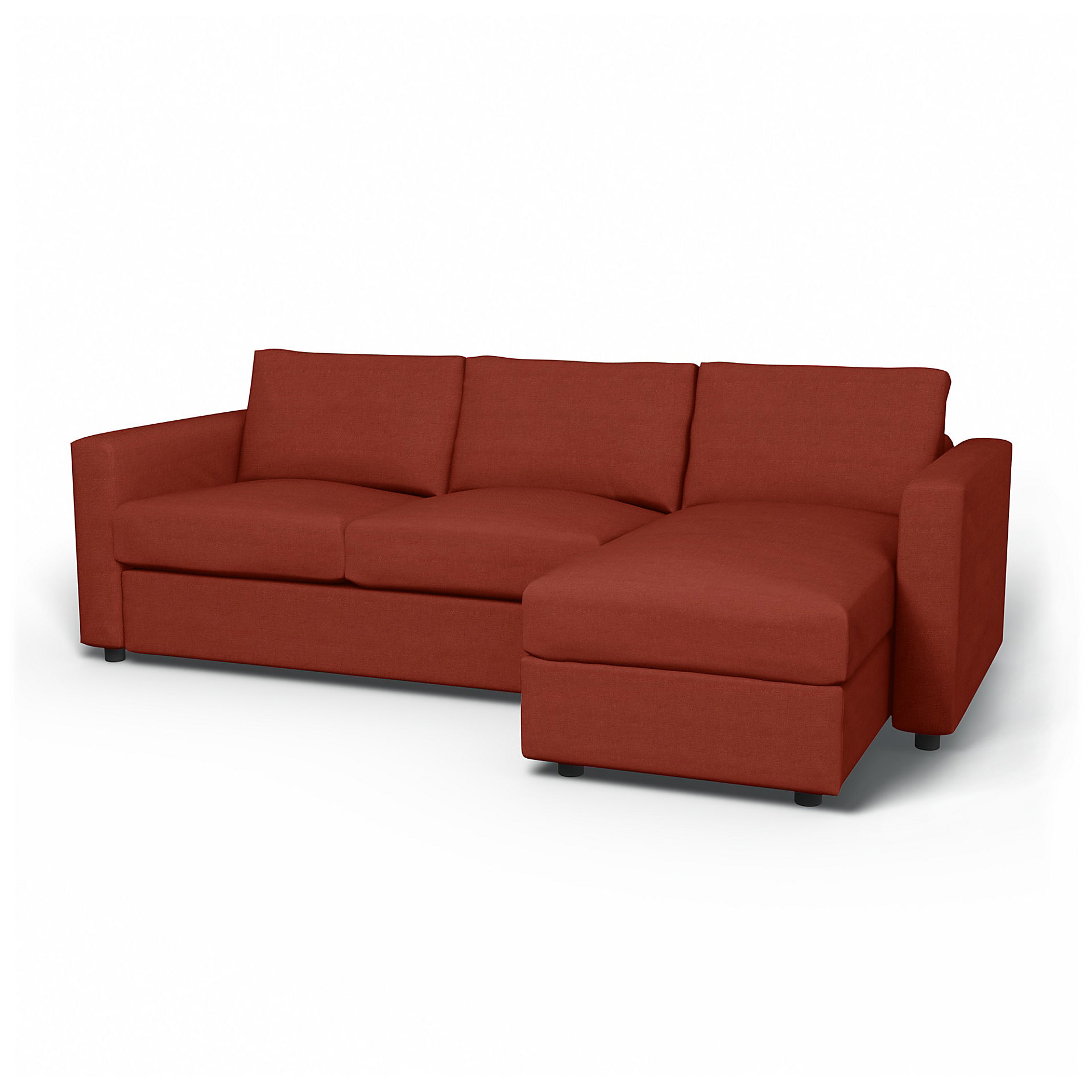 IKEA - Vimle 2 Seater Sofa with Chaise Cover, Cayenne, Linen - Bemz
