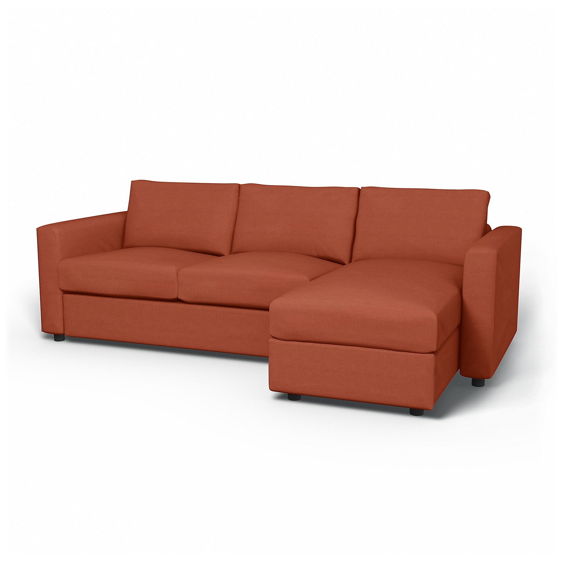 IKEA - Vimle 2 Seater Sofa with Chaise Cover, Burnt Orange, Linen - Bemz