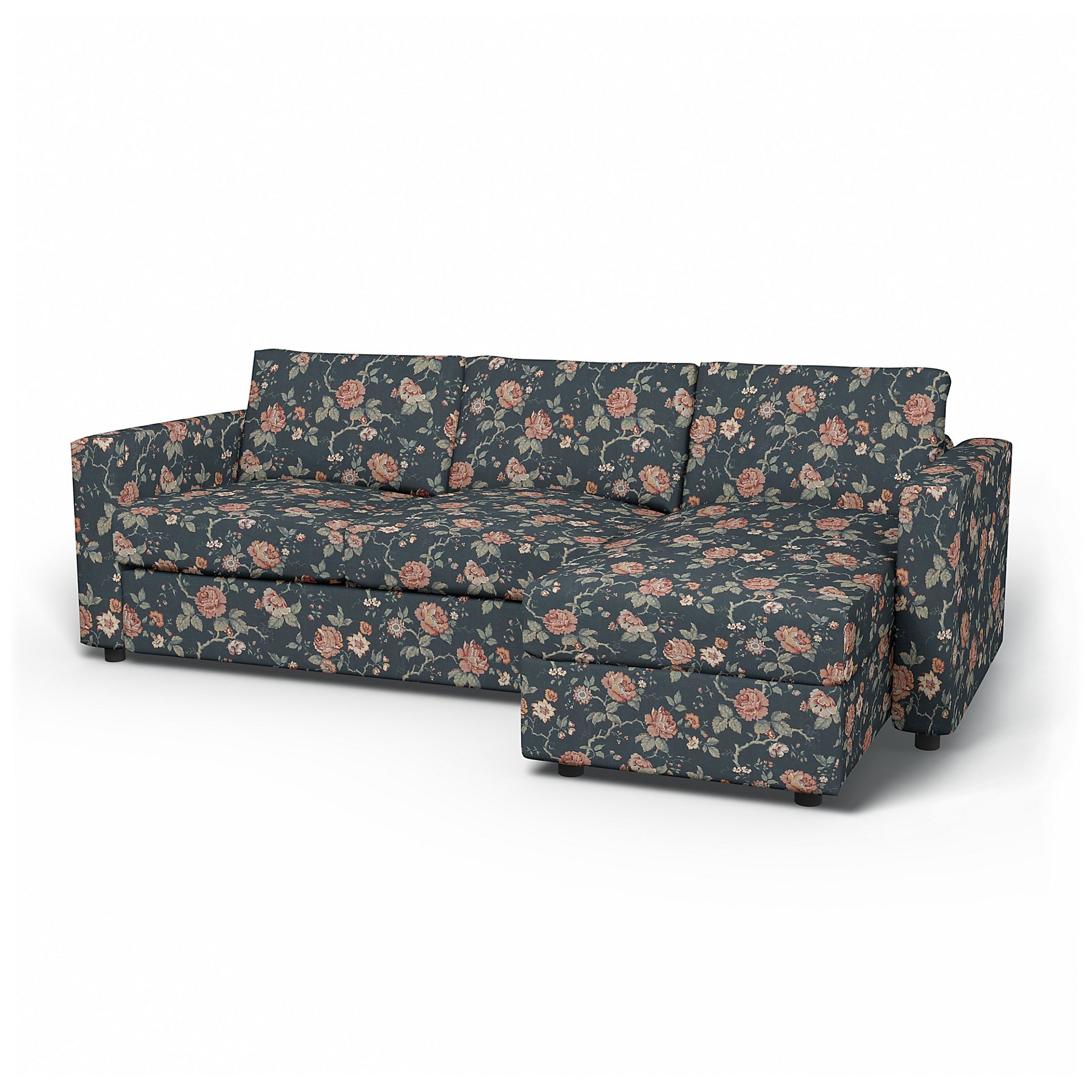 IKEA - Vimle 2 Seater Sofa with Chaise Cover, Rosentrad Dark, BEMZ x BORASTAPETER COLLECTION - Bemz