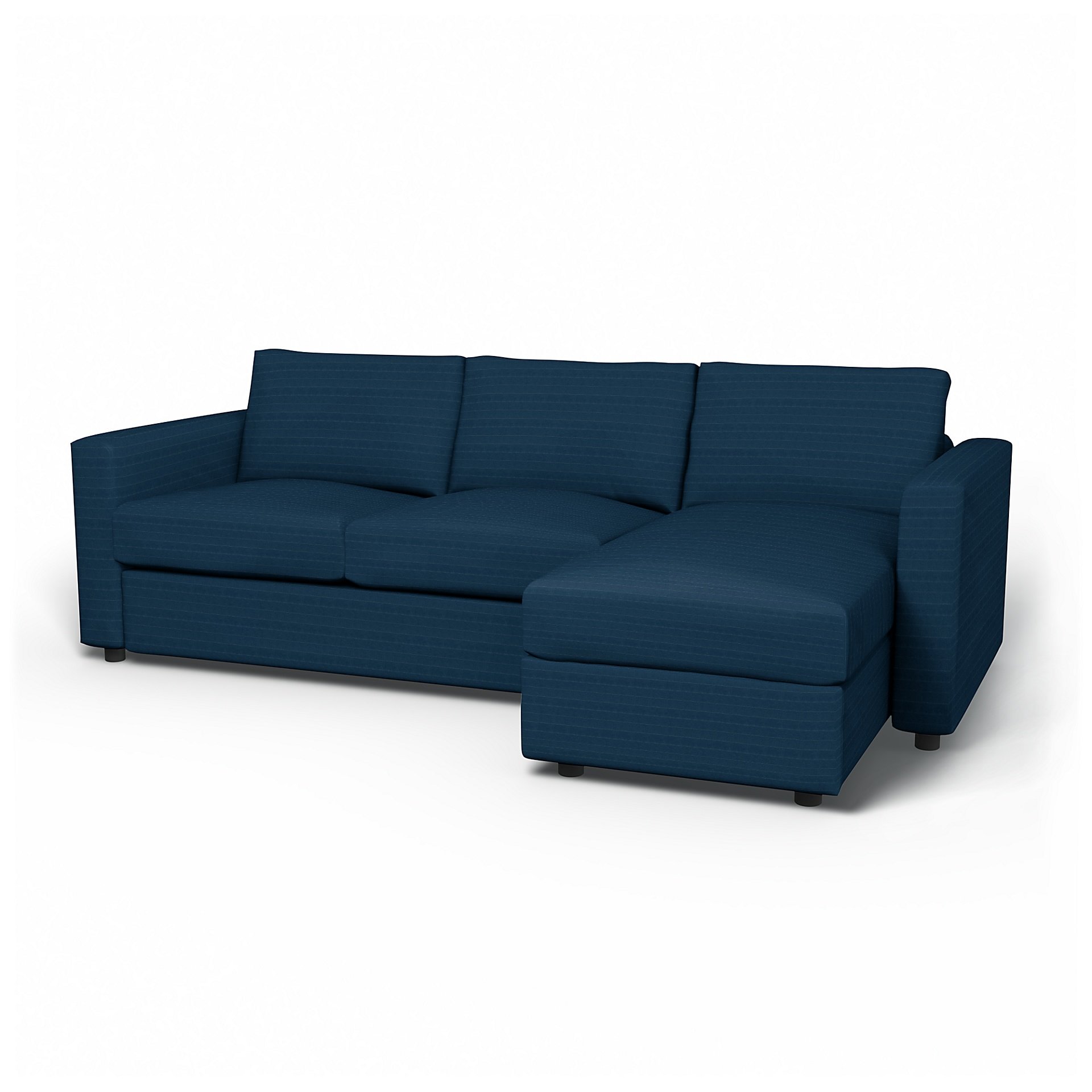 IKEA - Vimle 2 Seater Sofa with Chaise Cover, Denim Blue, Velvet - Bemz