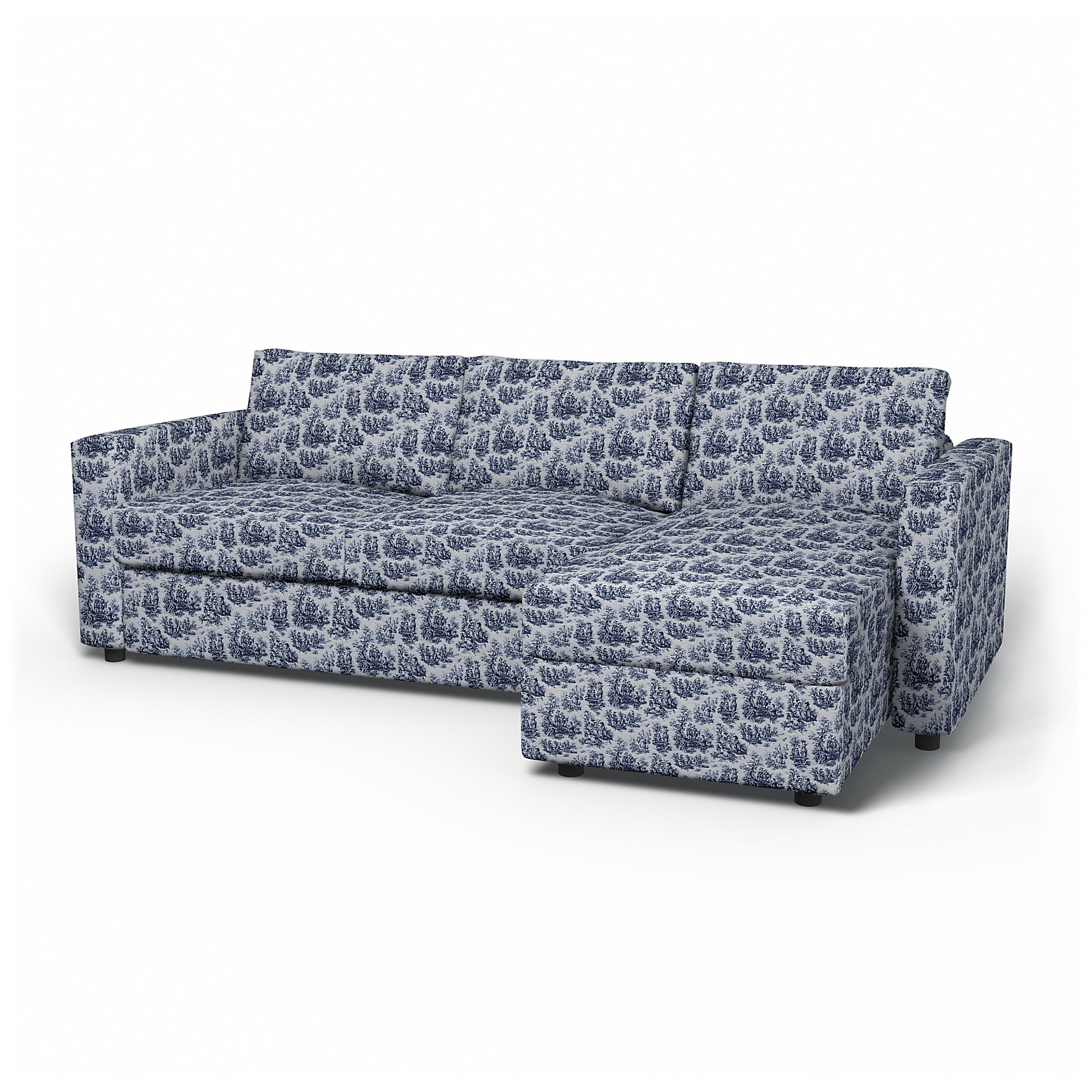 IKEA - Vimle 2 Seater Sofa with Chaise Cover, Dark Blue, Boucle & Texture - Bemz