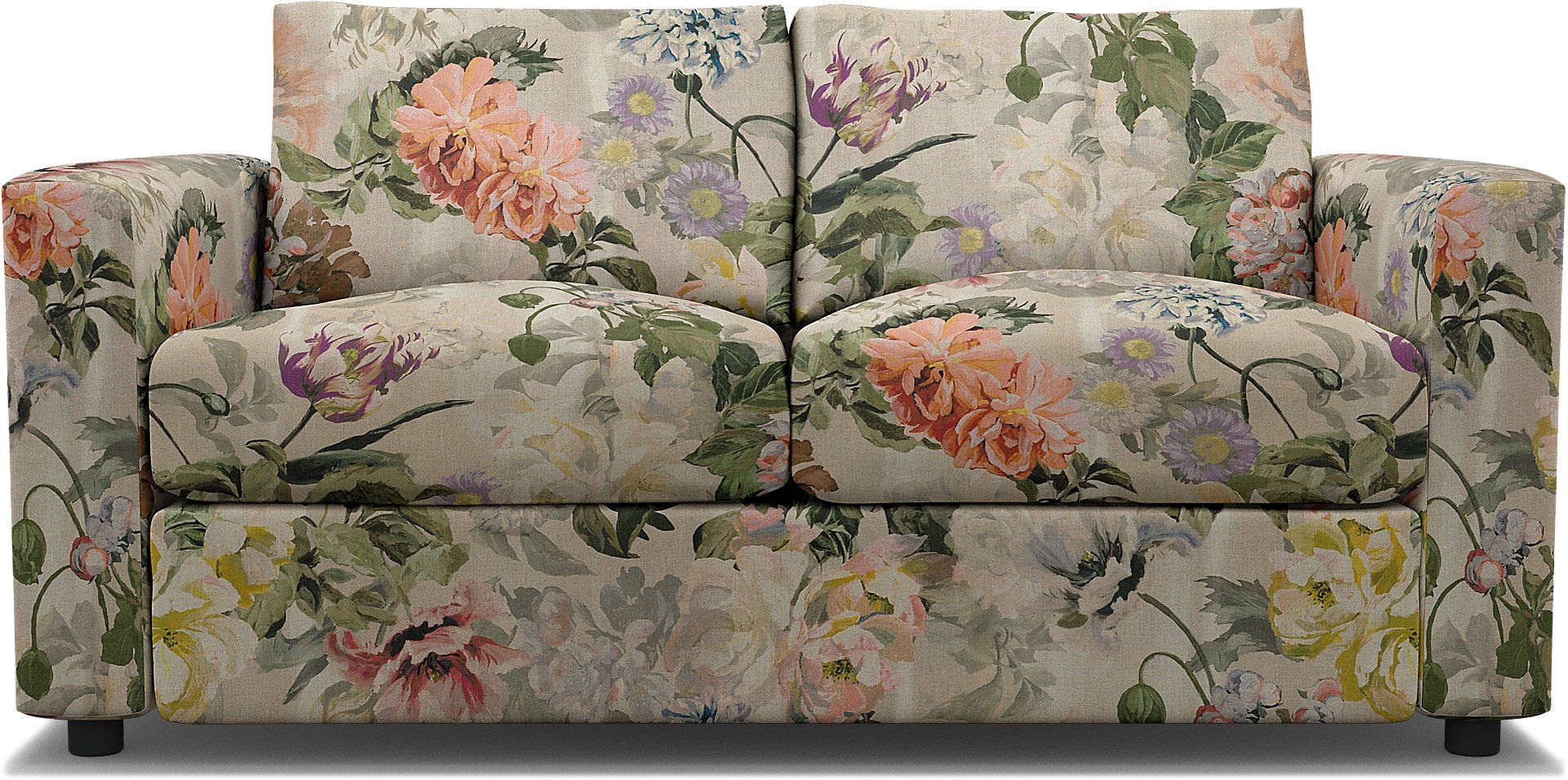 IKEA - Vimle 2 Seater Sofa Bed Cover, Delft Flower - Tuberose, Linen - Bemz