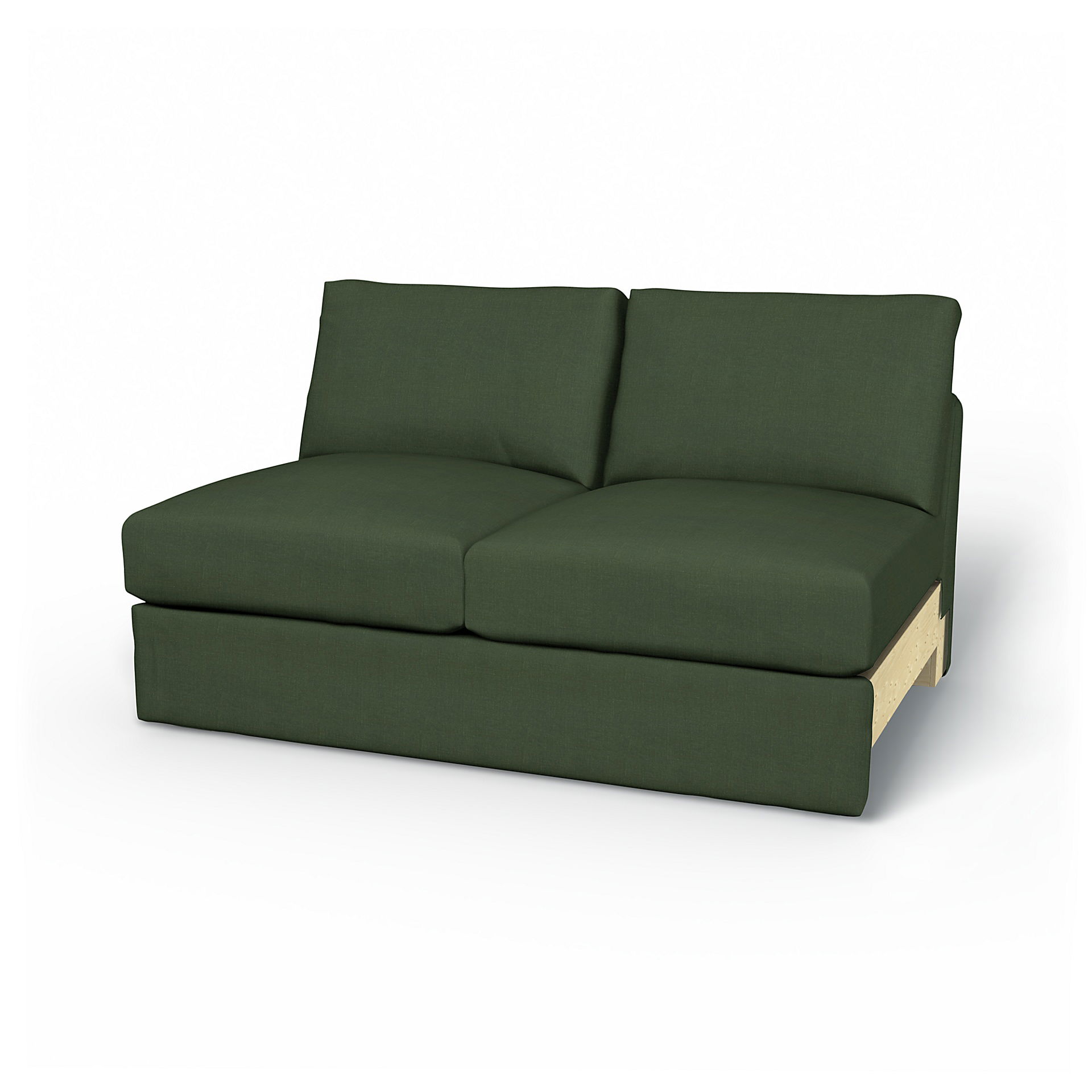 IKEA - Vimle 2 seater bed sofa without armrests, Moss, Linne - Bemz