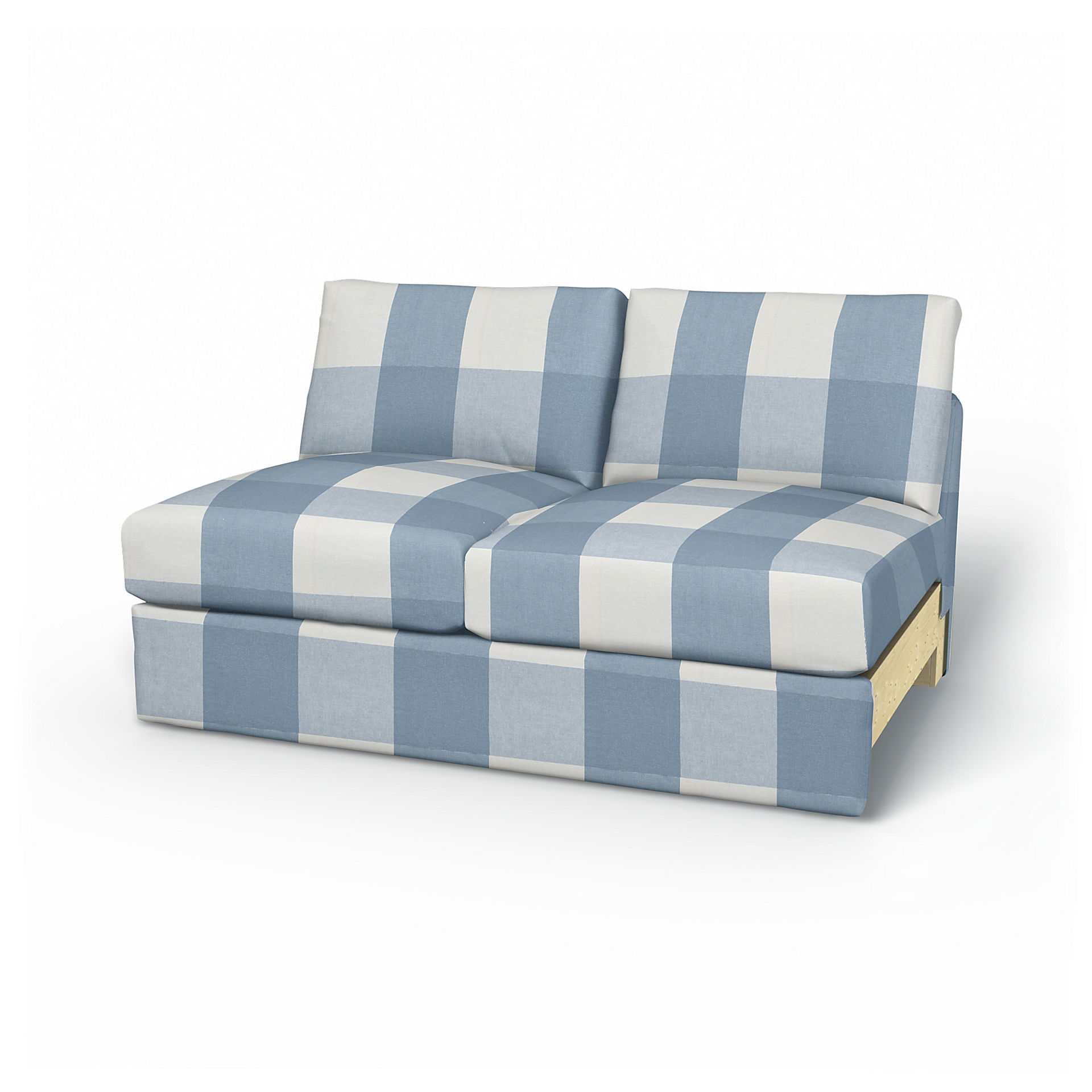 IKEA - Vimle 2 seater bed sofa without armrests, Sky Blue, Linne - Bemz