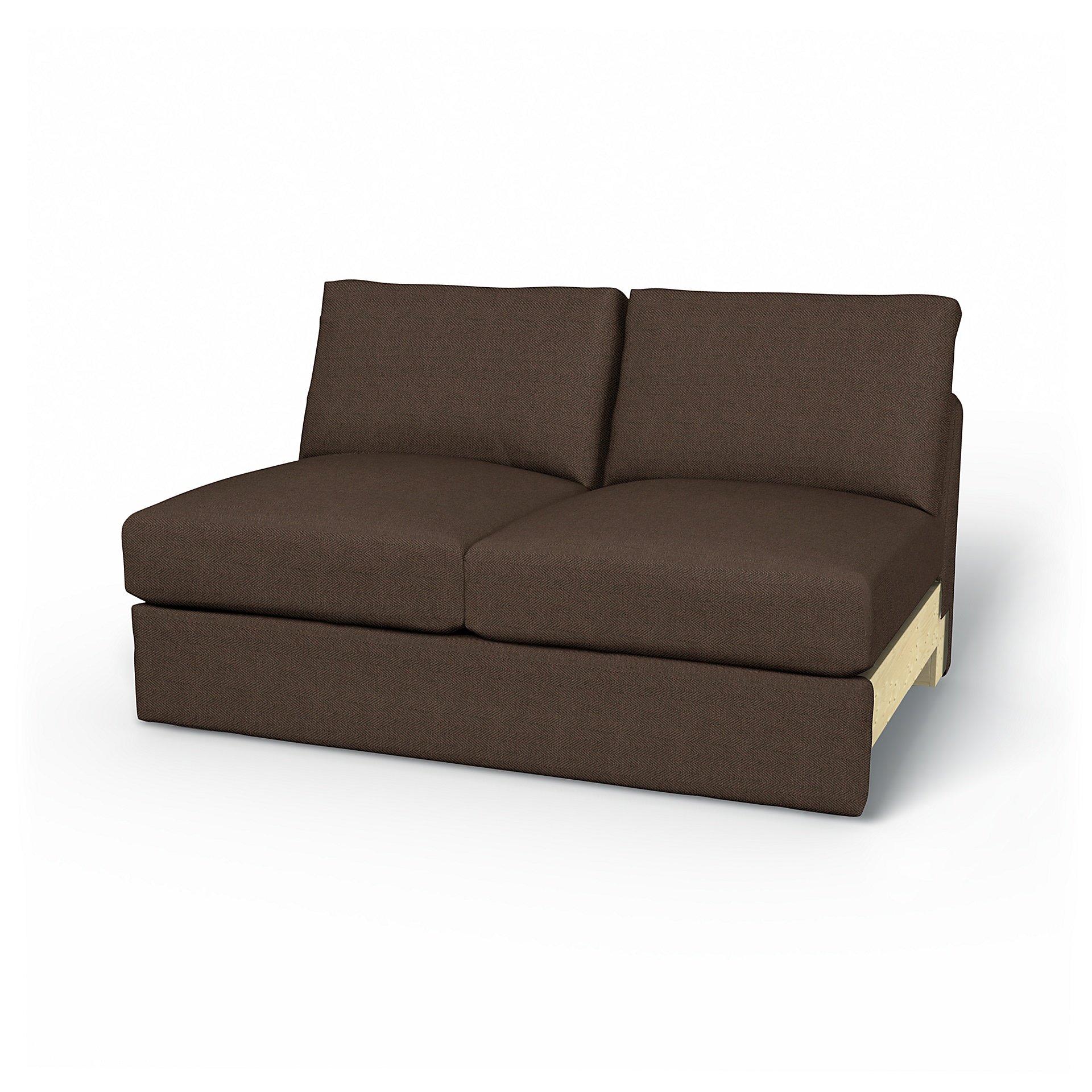 IKEA - Vimle 2 seater bed sofa without armrests, Chocolate, Boucle & Texture - Bemz