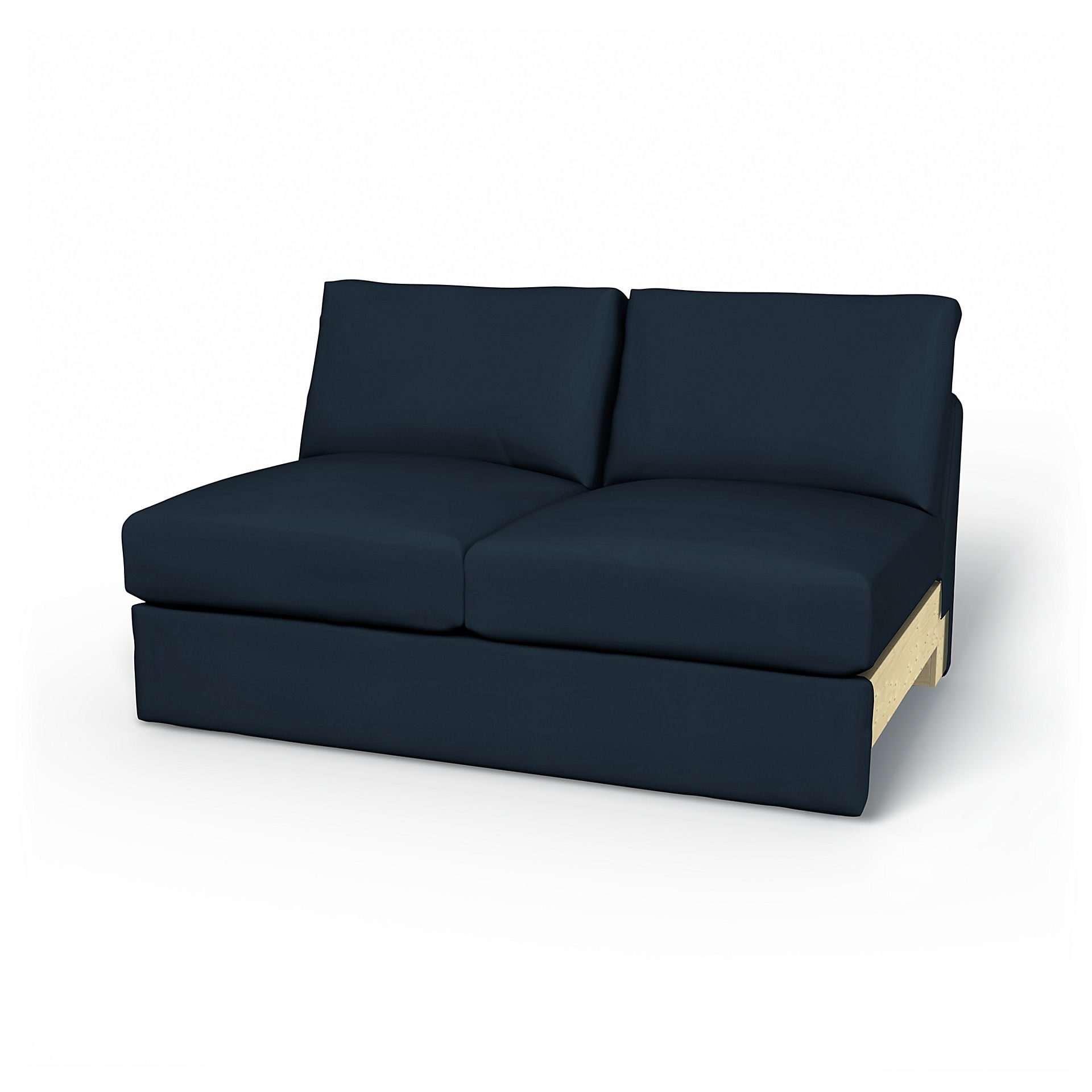 IKEA - Vimle 2 seater bed sofa without armrests, Navy Blue, Bomull - Bemz