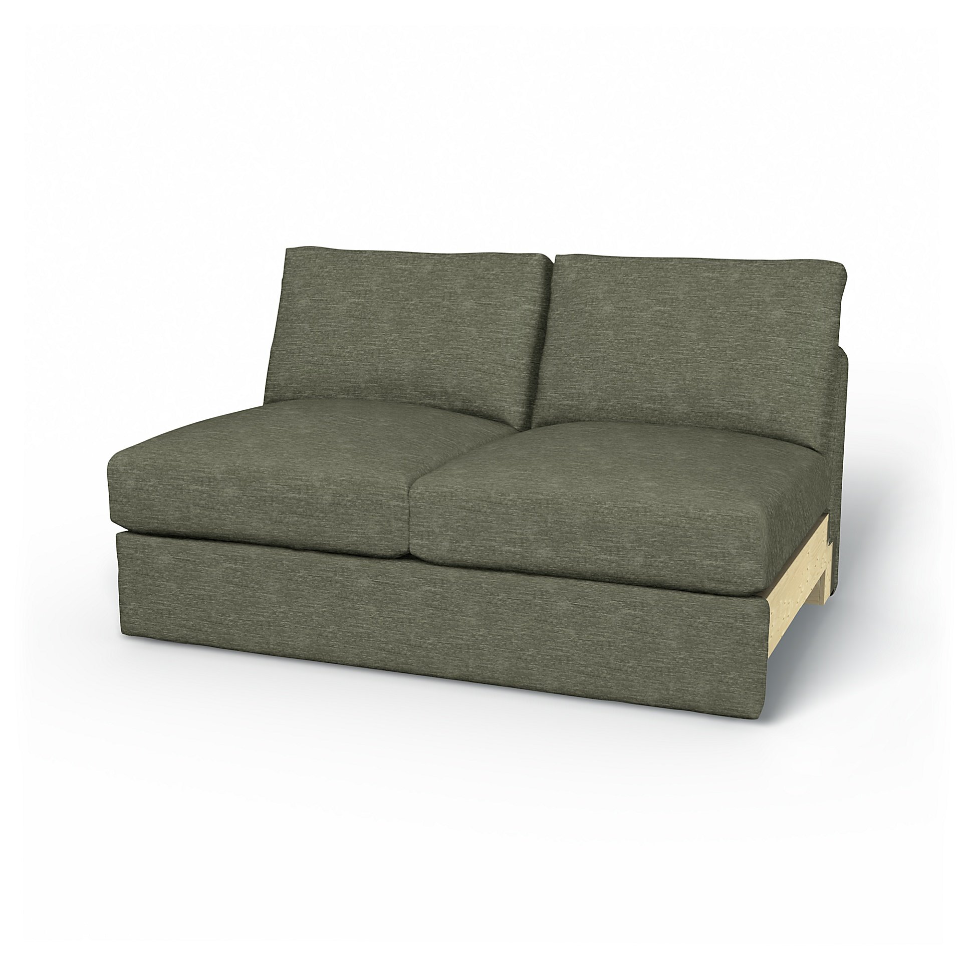 IKEA - Vimle 2 seater bed sofa without armrests, Green Grey, Velvet - Bemz