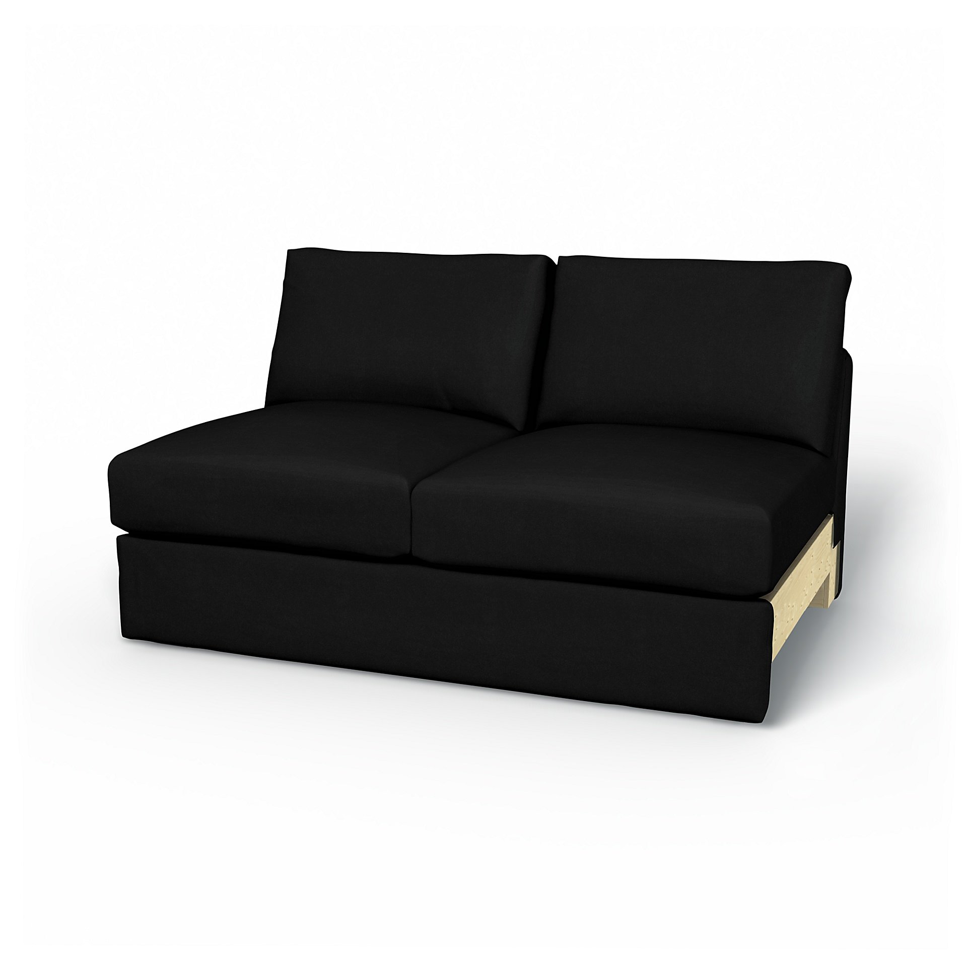 IKEA - Vimle 2 seater bed sofa without armrests, Black, Velvet - Bemz