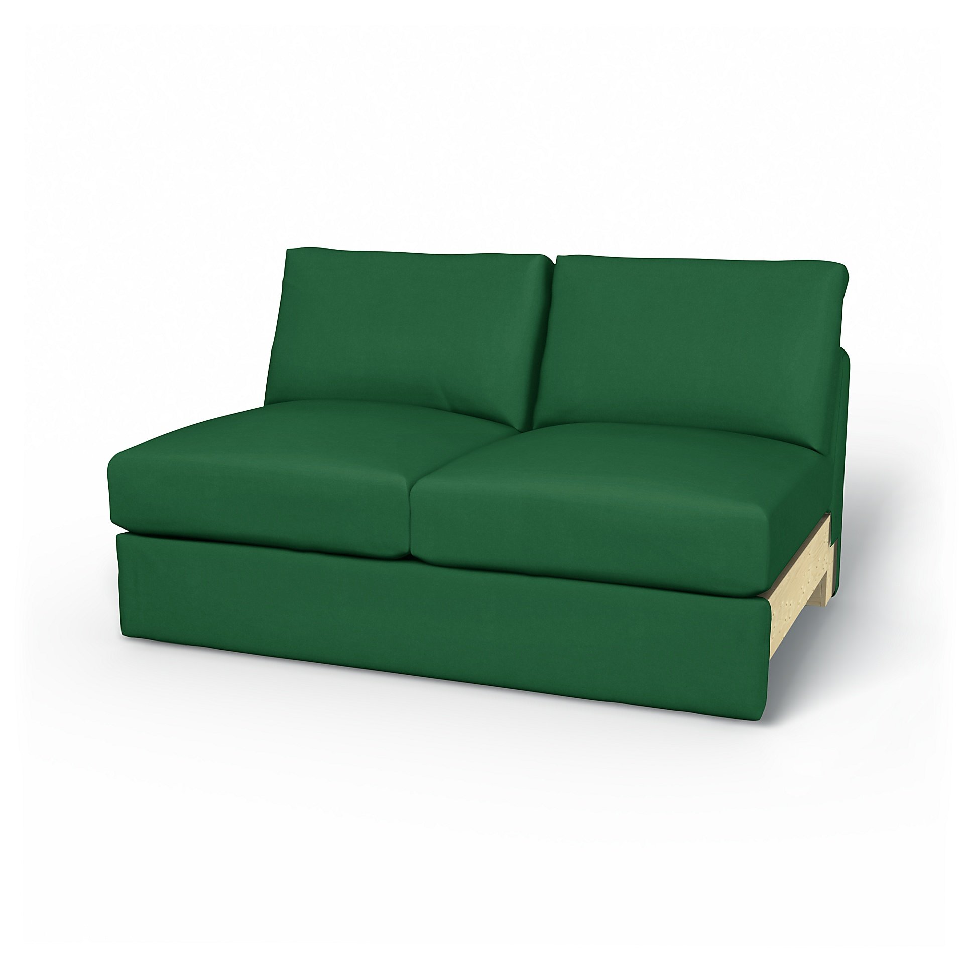 IKEA - Vimle 2 seater bed sofa without armrests, Abundant Green, Velvet - Bemz