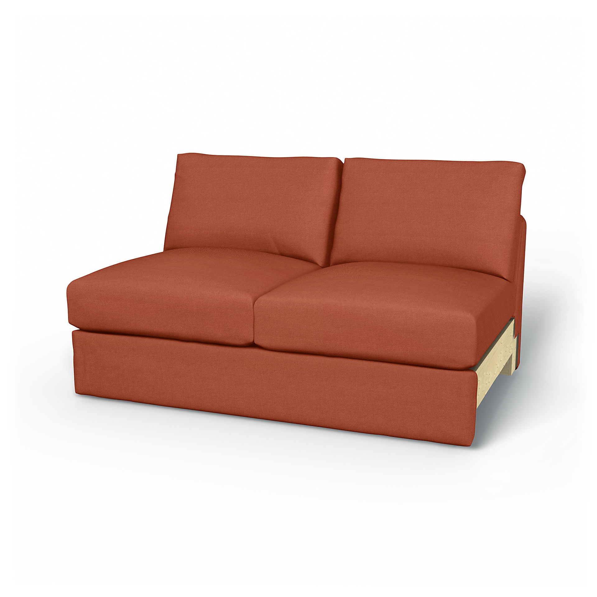 IKEA - Vimle 2 seater bed sofa without armrests, Burnt Orange, Linen - Bemz