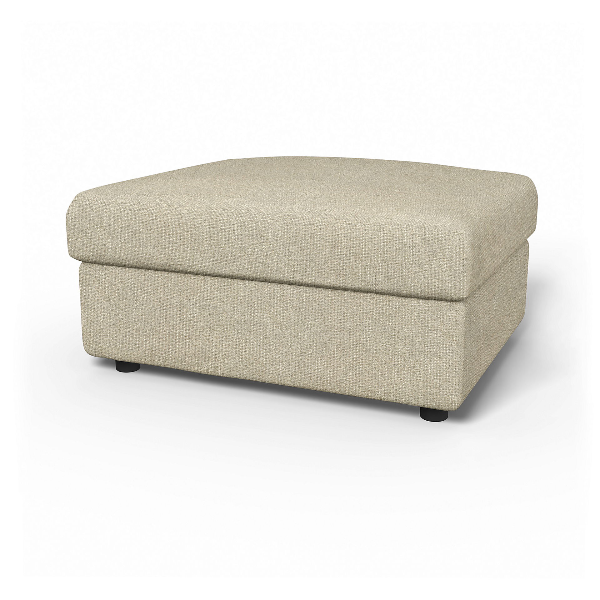 IKEA - Vimle Footstool with Storage Cover, Cream, Bouclé & Texture - Bemz