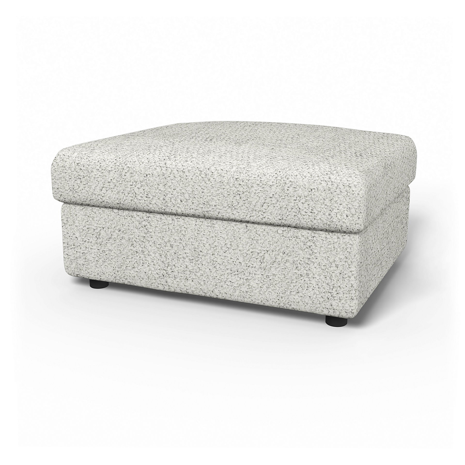 IKEA - Vimle Footstool with Storage Cover, Ivory, Bouclé & Texture - Bemz