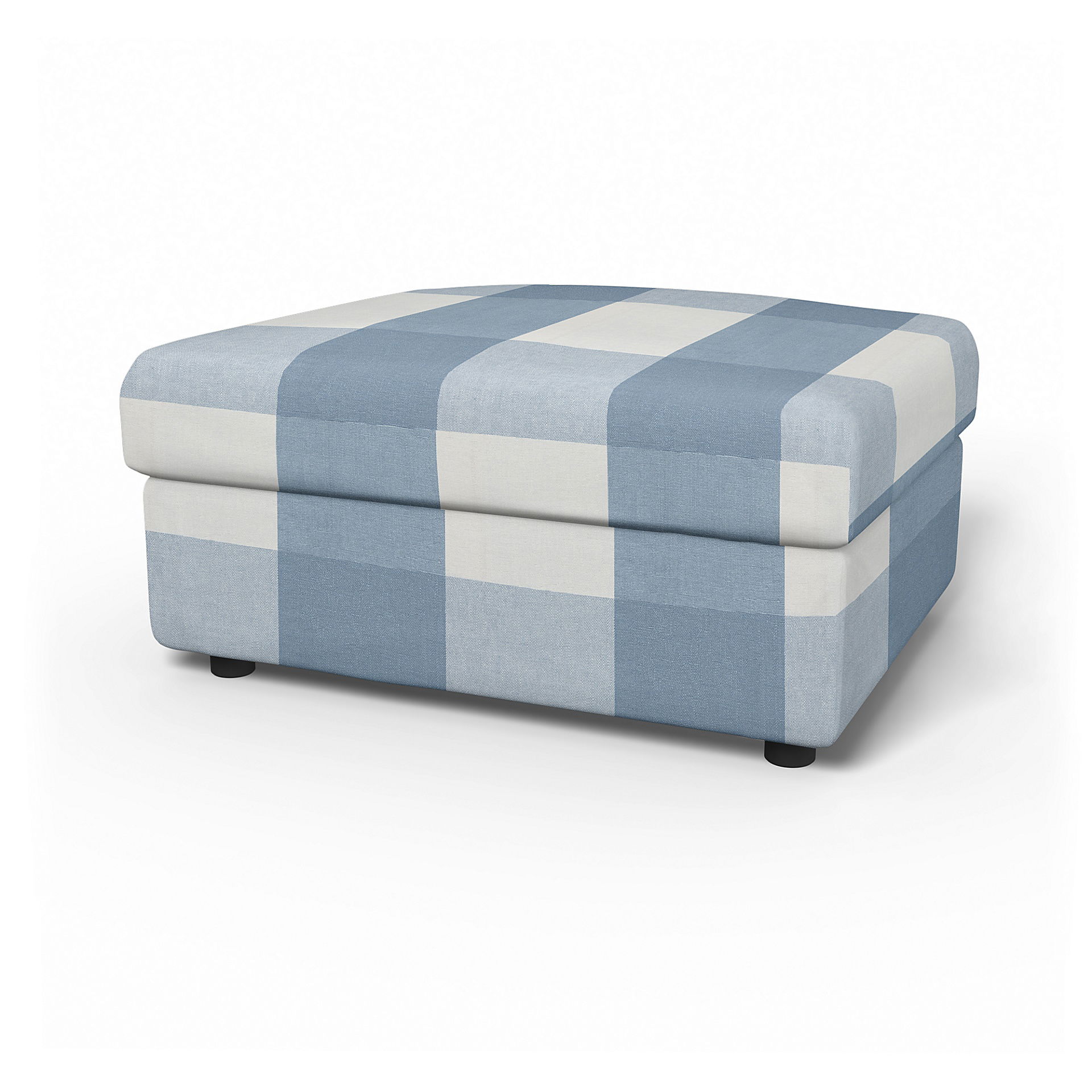IKEA - Vimle Footstool with Storage Cover, Sky Blue, Linen - Bemz