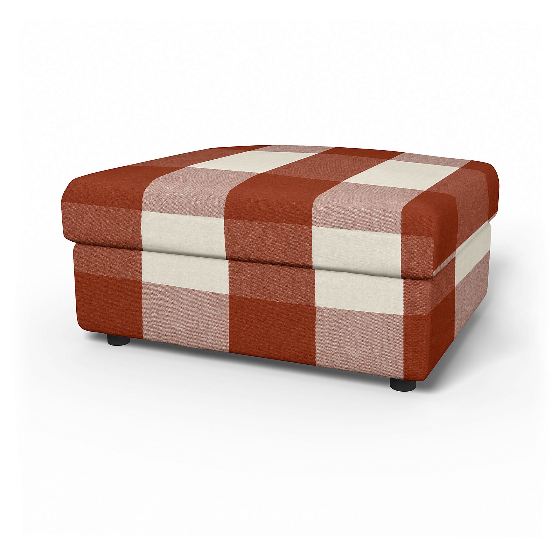 IKEA - Vimle Footstool with Storage Cover, Terracotta, Linen - Bemz