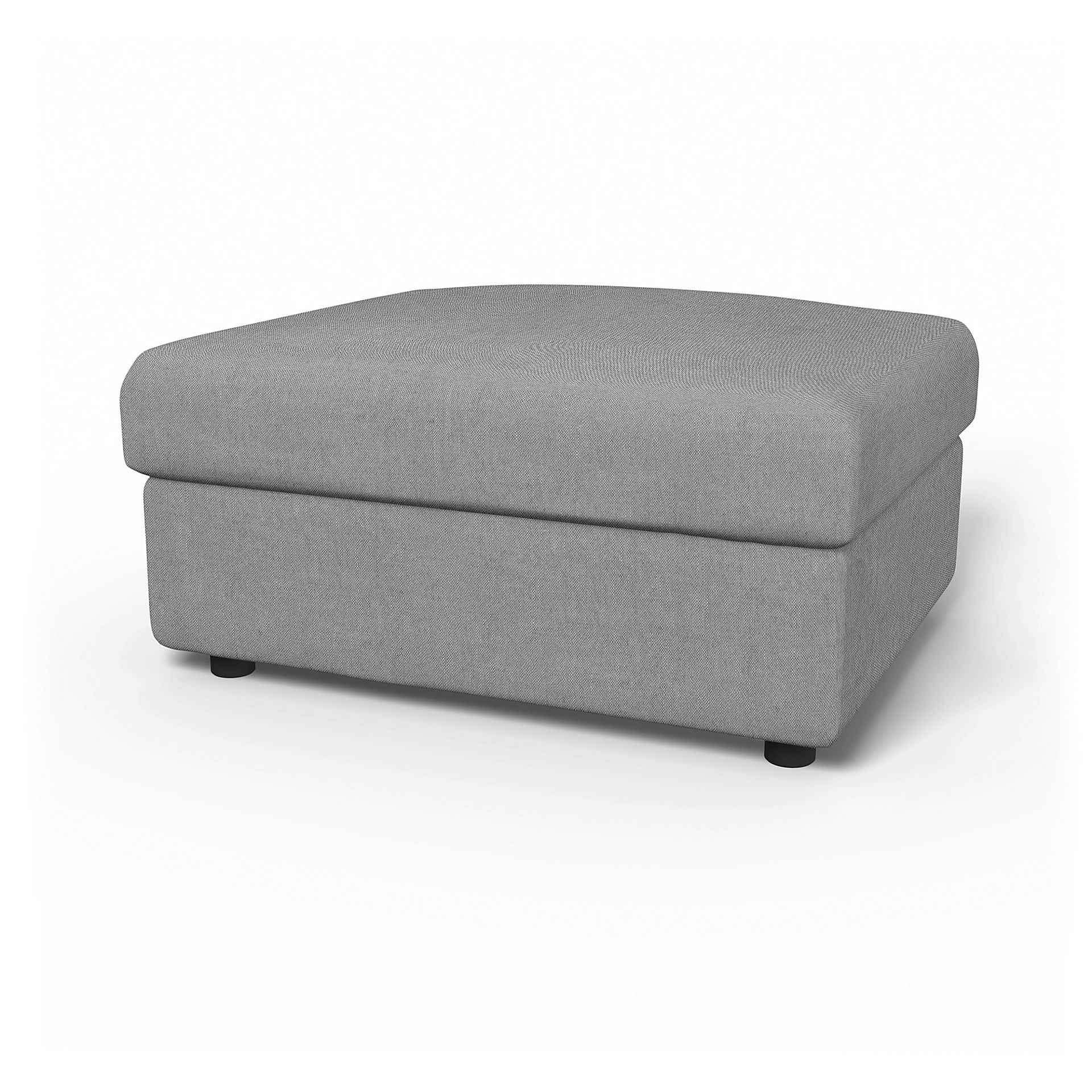 IKEA - Vimle Footstool with Storage Cover, Graphite, Linen - Bemz