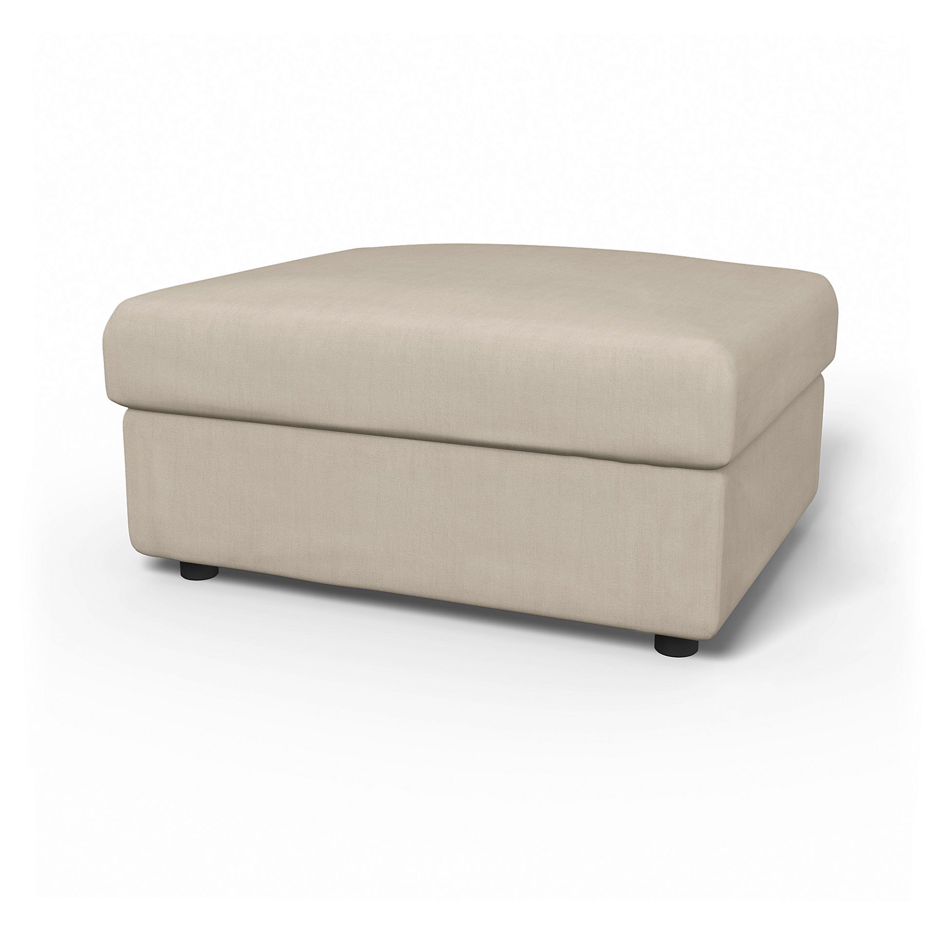 IKEA - Vimle Footstool with Storage Cover, Parchment, Linen - Bemz
