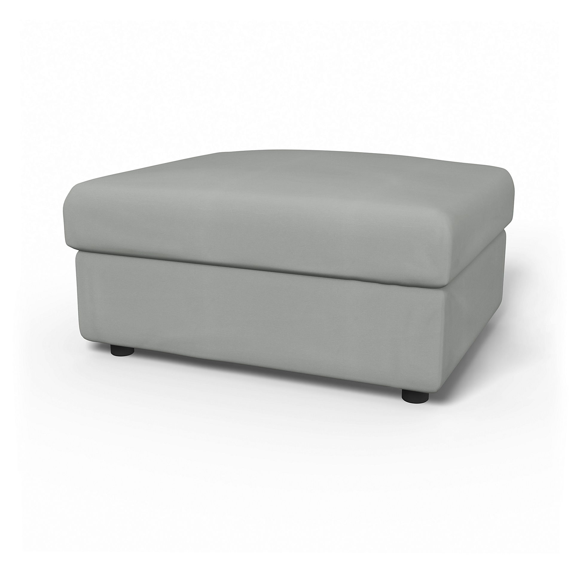 IKEA - Vimle Footstool with Storage Cover, Silver Grey, Cotton - Bemz