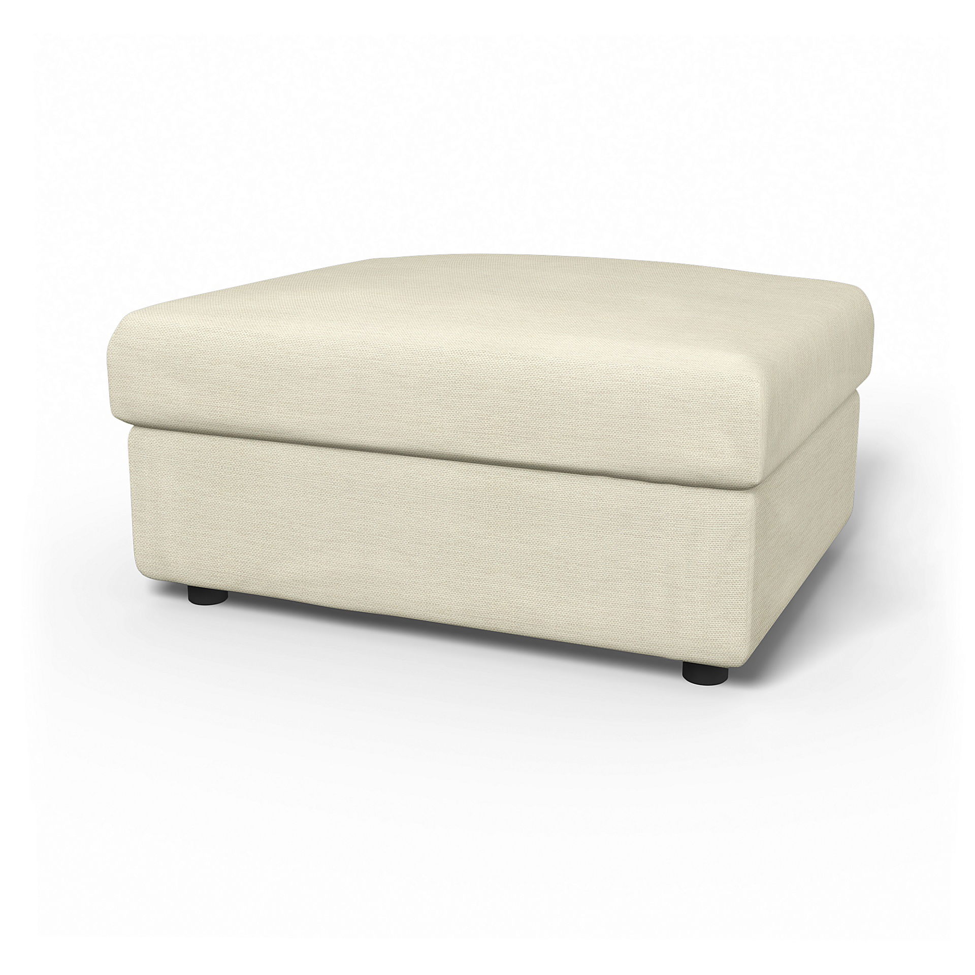 IKEA - Vimle Footstool with Storage Cover, Sand Beige, Cotton - Bemz