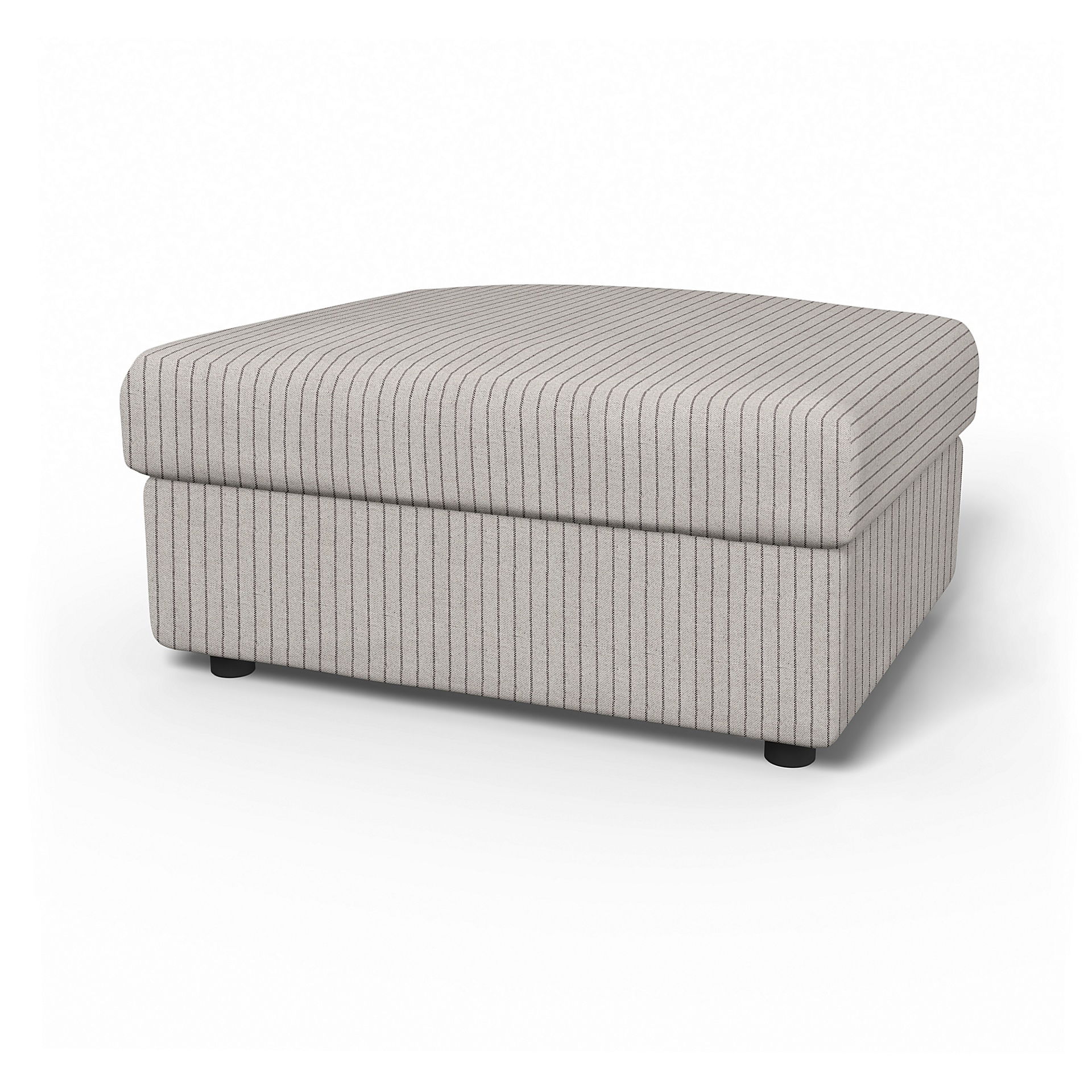 IKEA - Vimle Footstool with Storage Cover, Silver Grey, Cotton - Bemz
