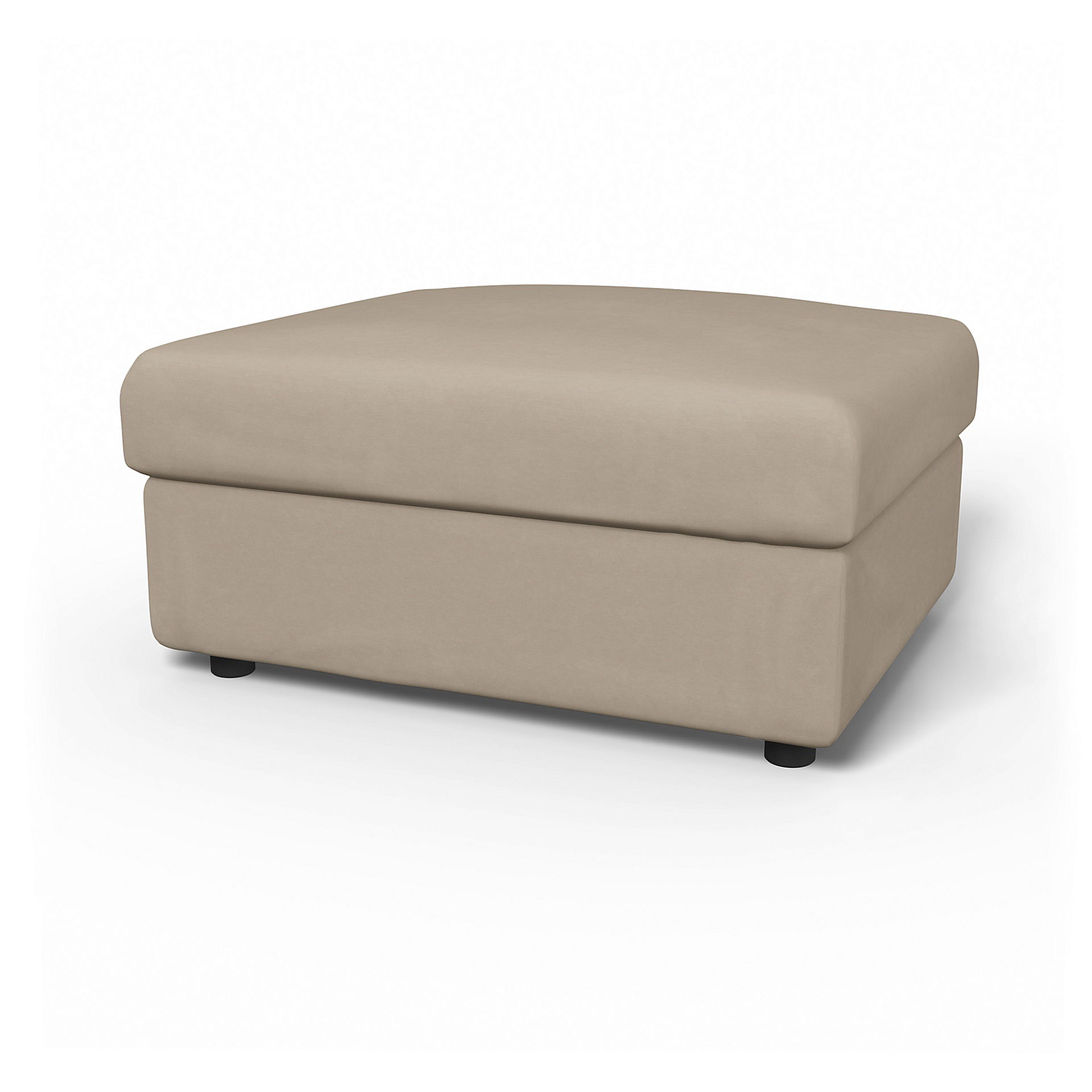 IKEA - Vimle Footstool with Storage Cover, Feather, Velvet - Bemz