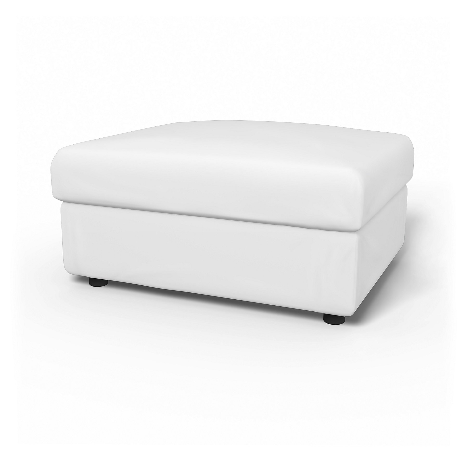 IKEA - Vimle Footstool with Storage Cover, Absolute White, Linen - Bemz