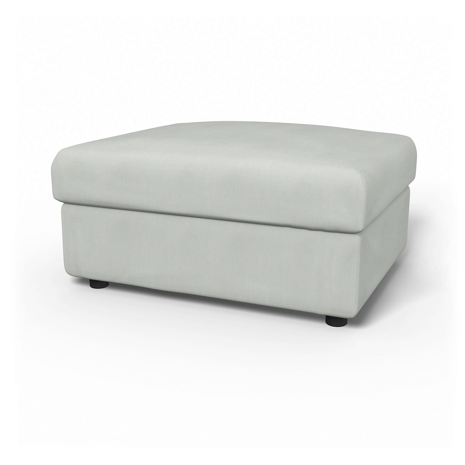 IKEA - Vimle Footstool with Storage Cover, Silver Grey, Linen - Bemz