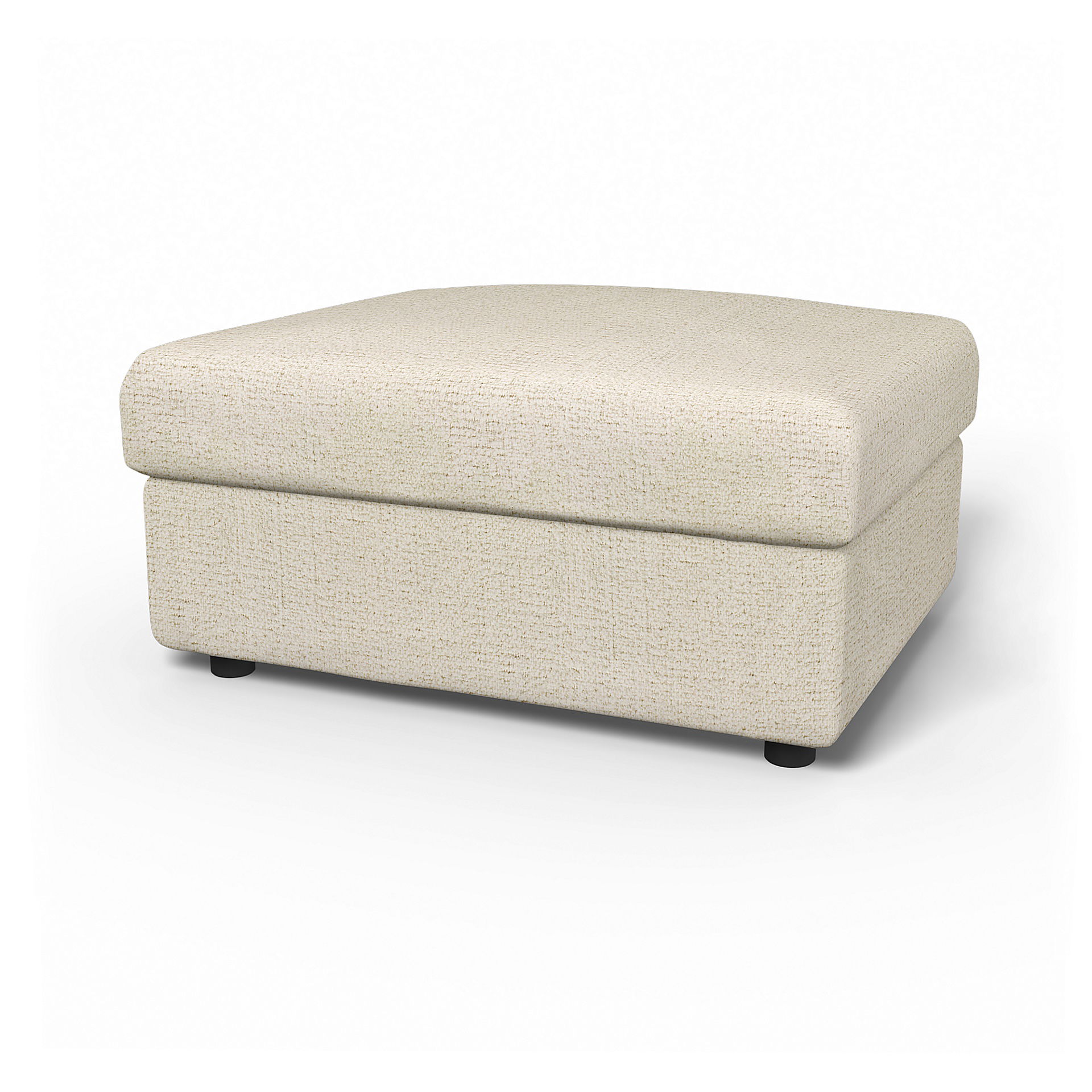IKEA - Vimle Footstool with Storage Cover, Ecru, Bouclé & Texture - Bemz