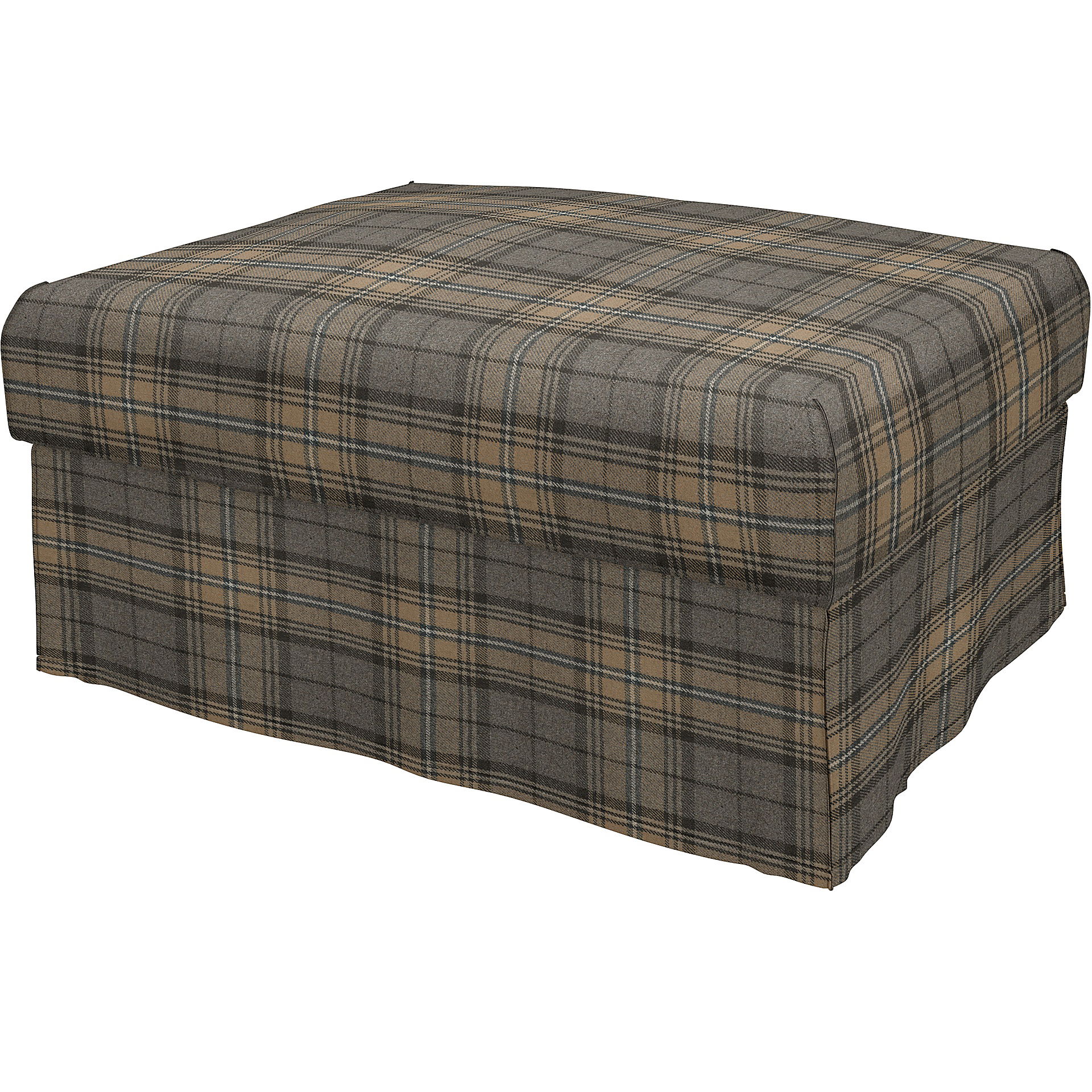 IKEA - Vimle footstool cover, Bark Brown, Wool - Bemz