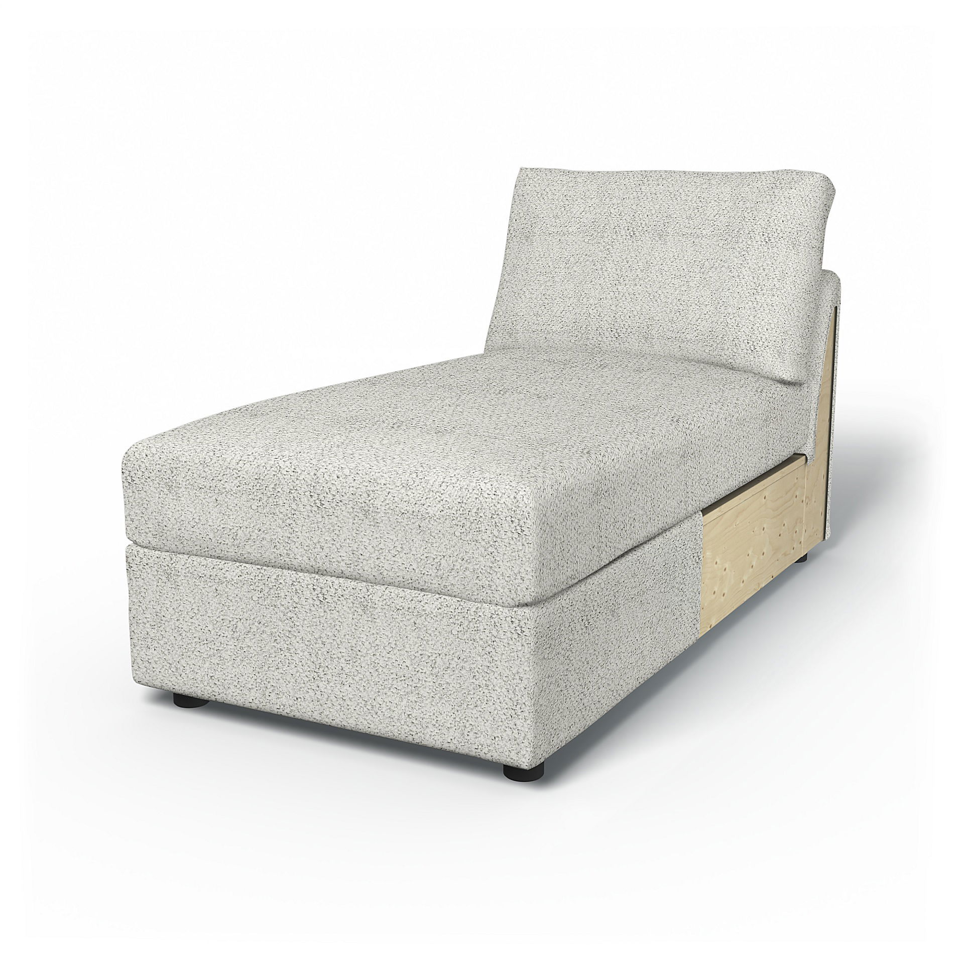 IKEA - Vimle Chaise Longue Cover, Ivory, Bouclé & Texture - Bemz