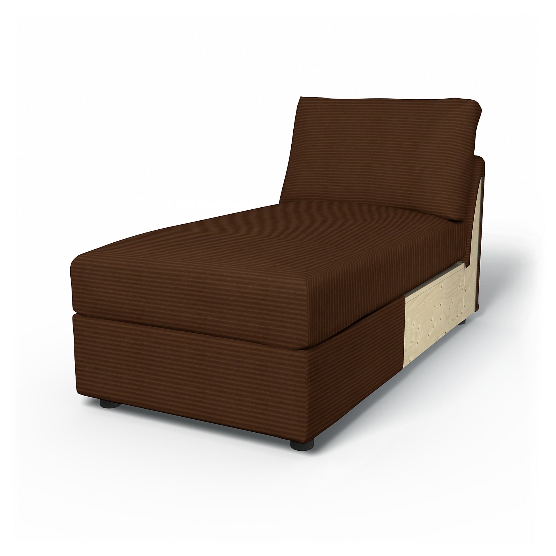 IKEA - Vimle Chaise Longue Cover, Chocolate Brown, Corduroy - Bemz