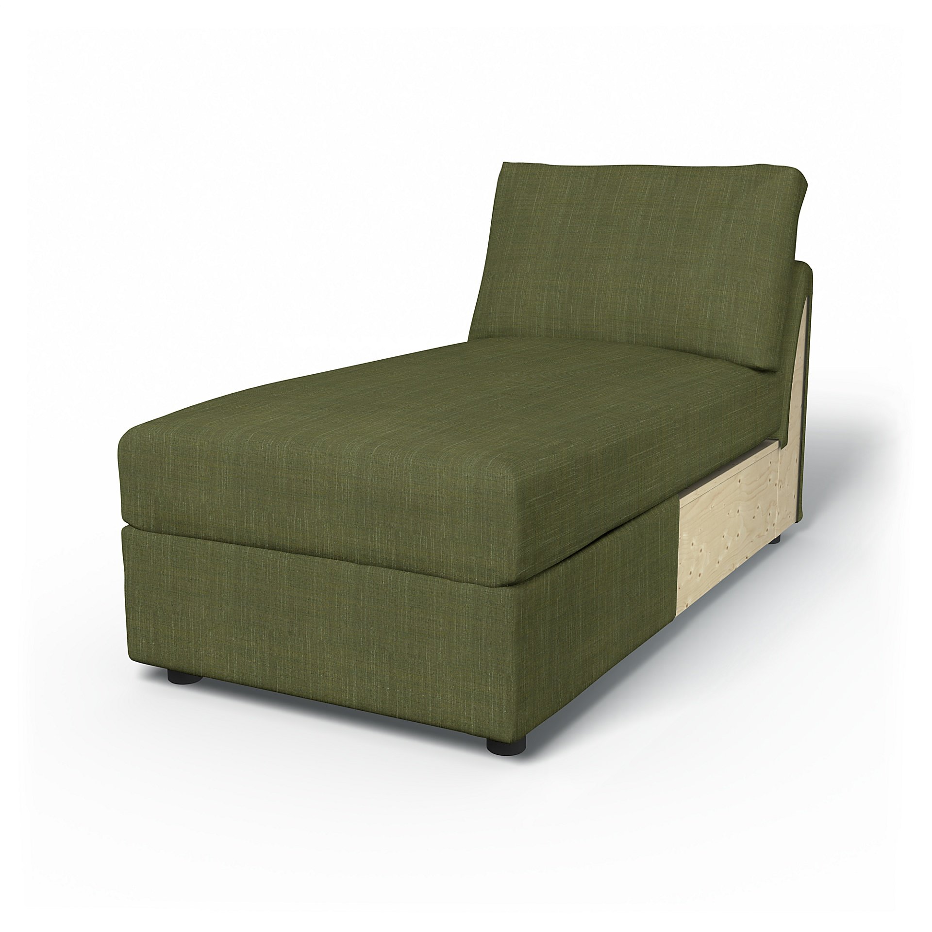 IKEA - Vimle Chaise Longue Cover, Moss Green, Boucle & Texture - Bemz