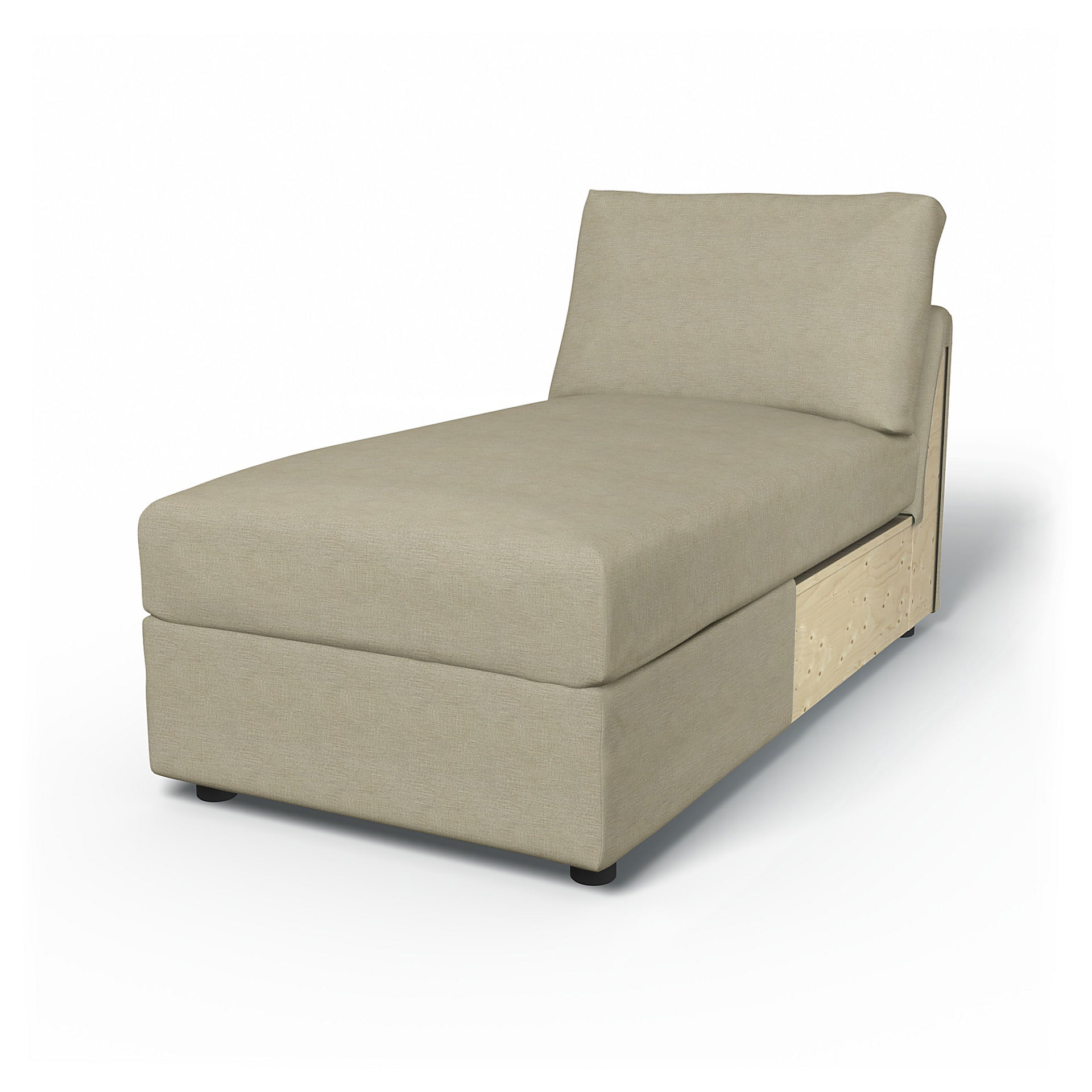 IKEA - Vimle Chaise Longue Cover, Soft White, Bouclé & Texture - Bemz