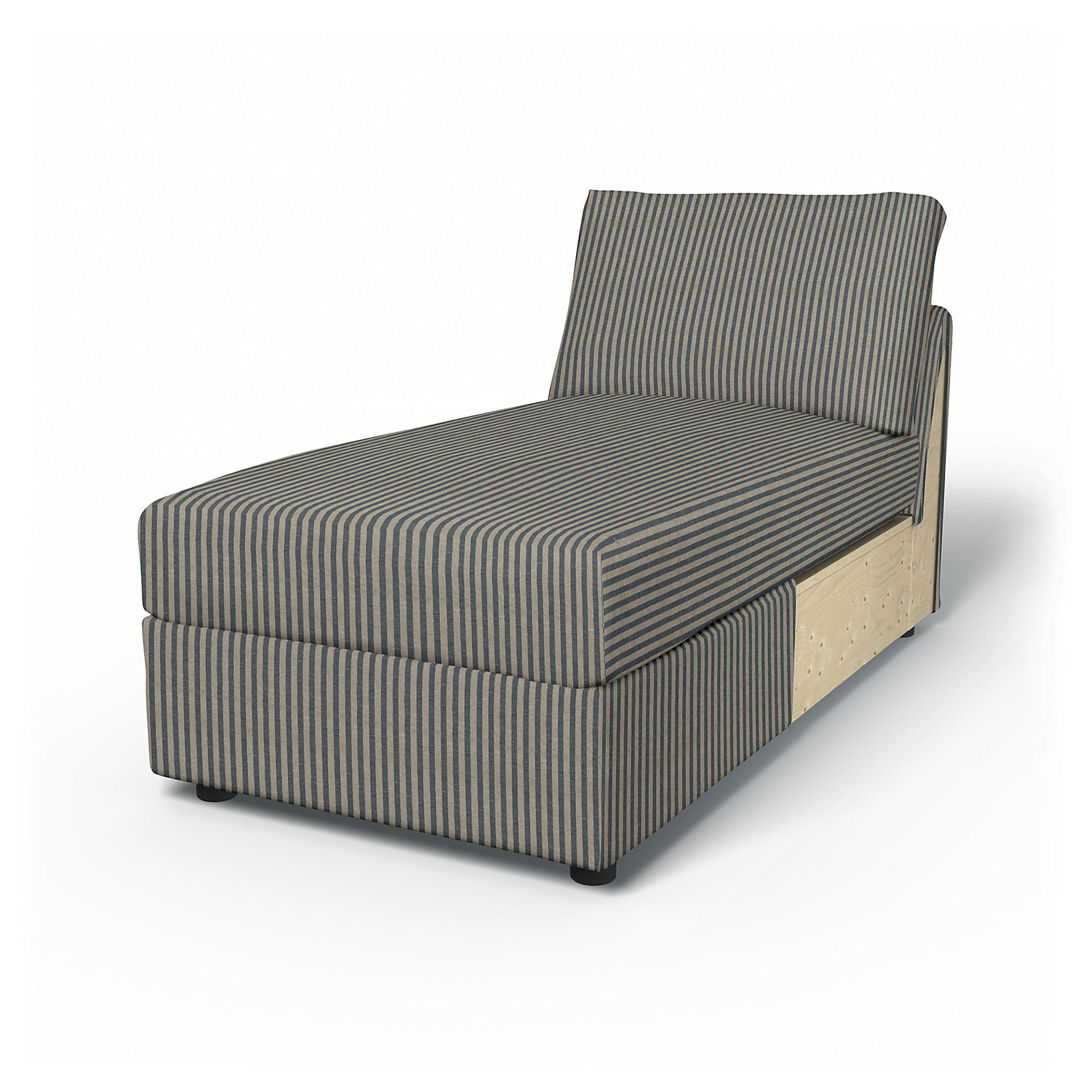 IKEA - Vimle Chaise Longue Cover, Dark Blue / Natural, Linen - Bemz