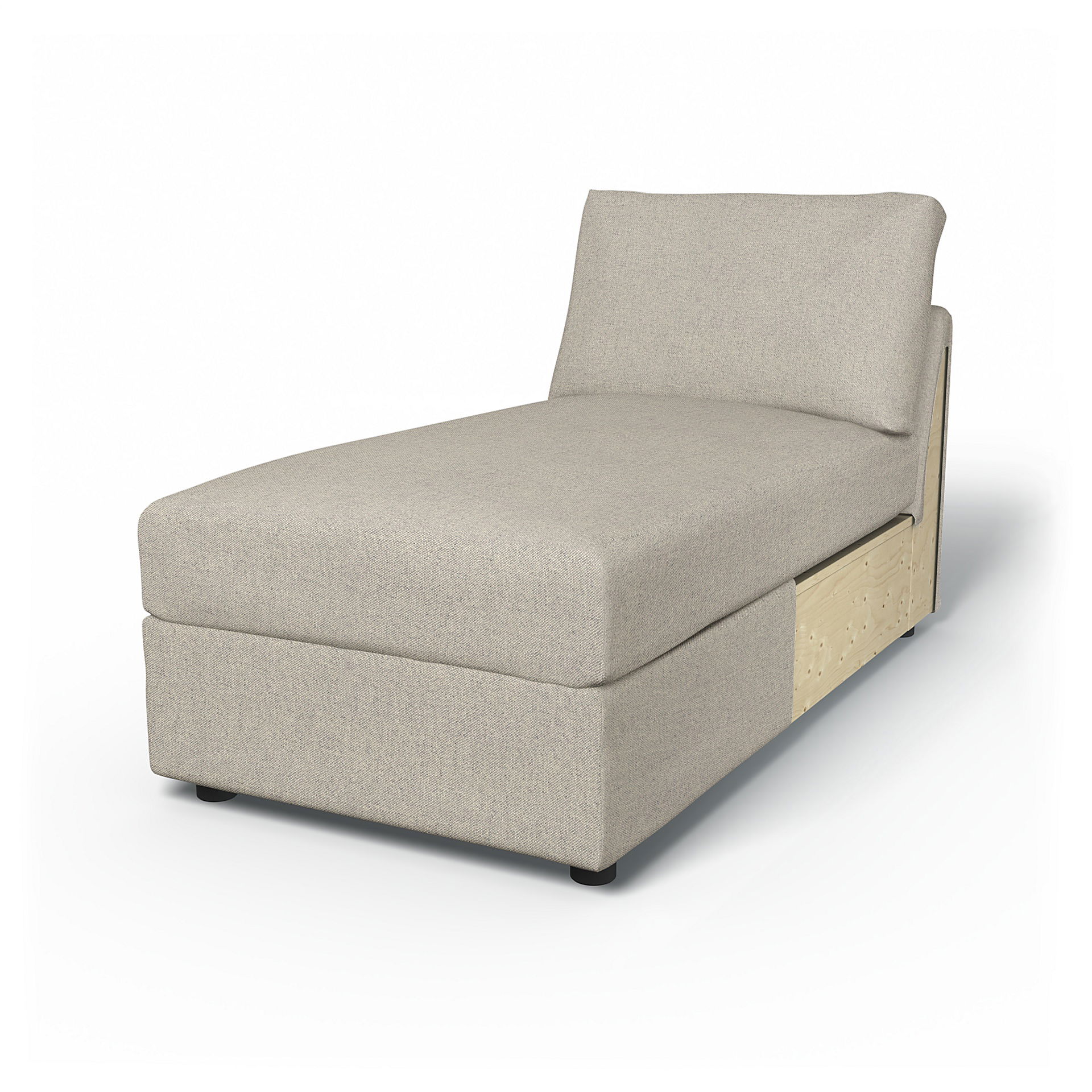 IKEA - Vimle Chaise Longue Cover, Silver Grey, Cotton - Bemz