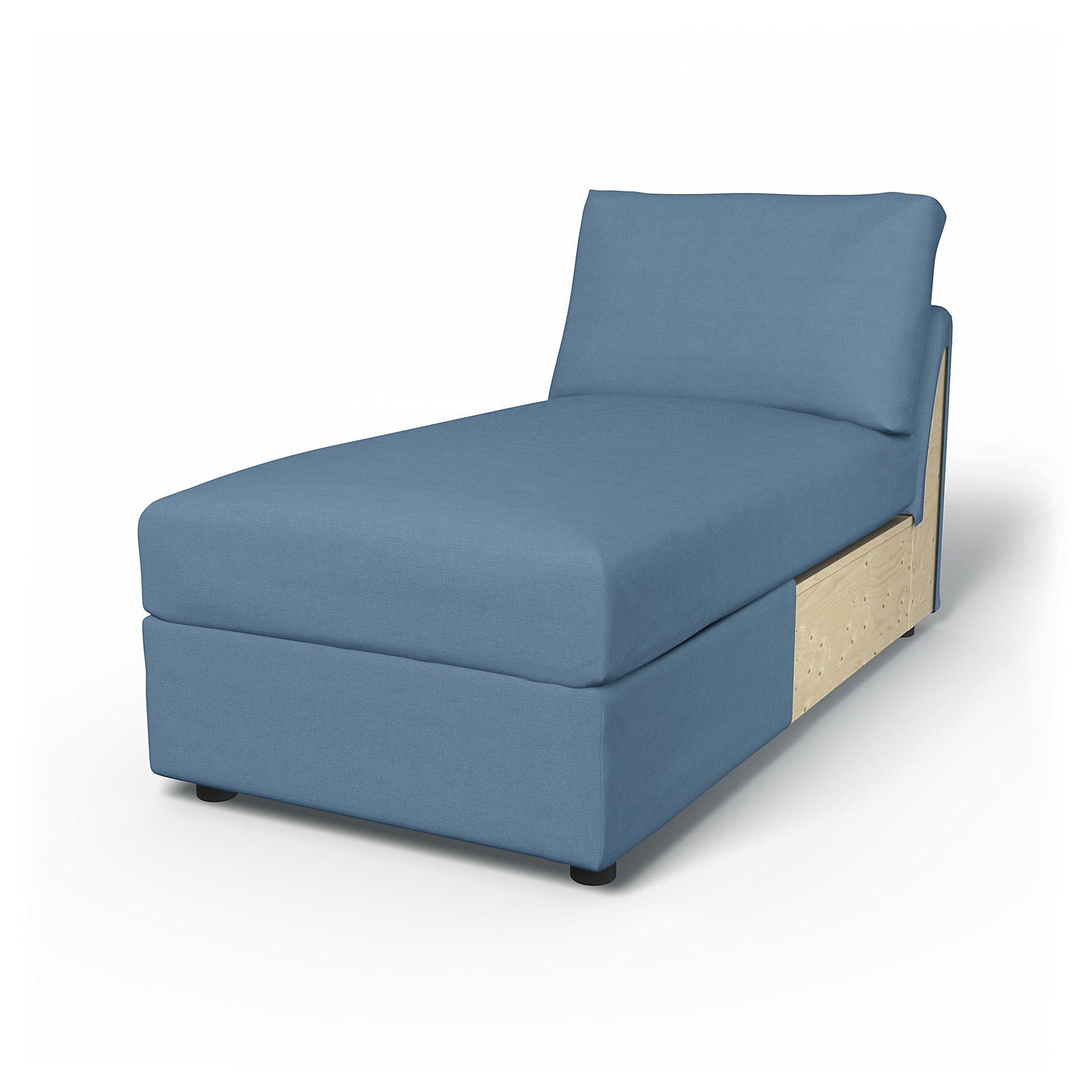 IKEA - Vimle Chaise Longue Cover, Vintage Blue, Linen - Bemz